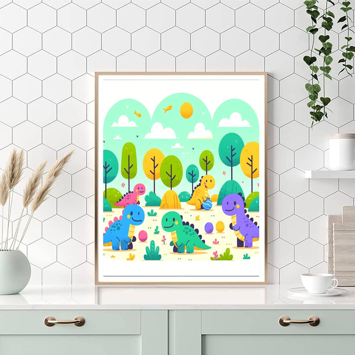 Charming Dinosaur Park Paint By Number