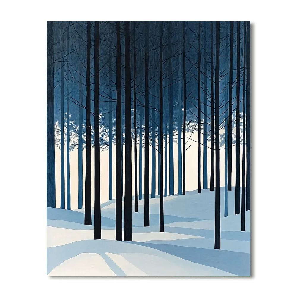 Ellsworth Kelly Inspired Tranquil Winter Woods  Paint By Numbers