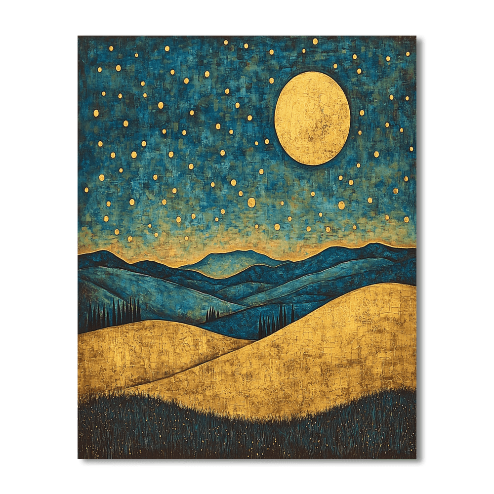 Gustav Klimt Inspired Lunar Reverie  DIY Paint By Numbers