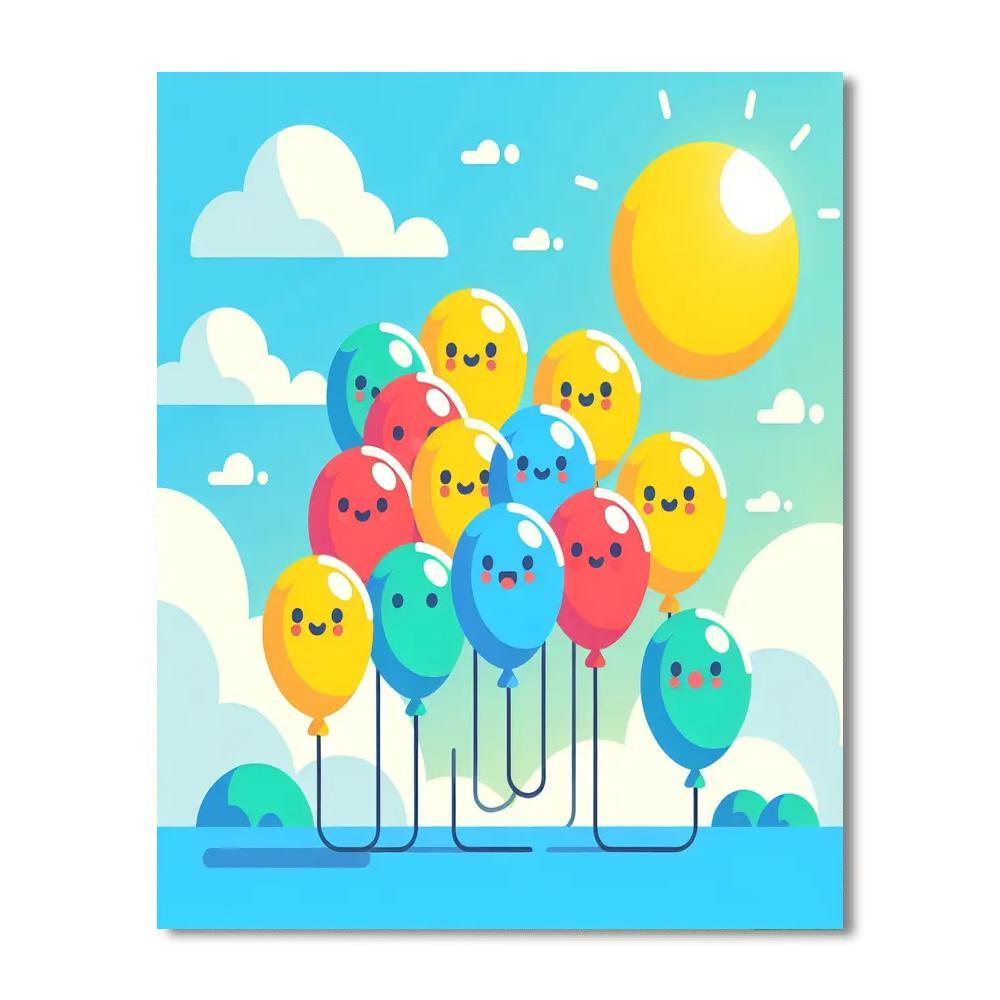 Bright Balloon Bonanza Paint By Number