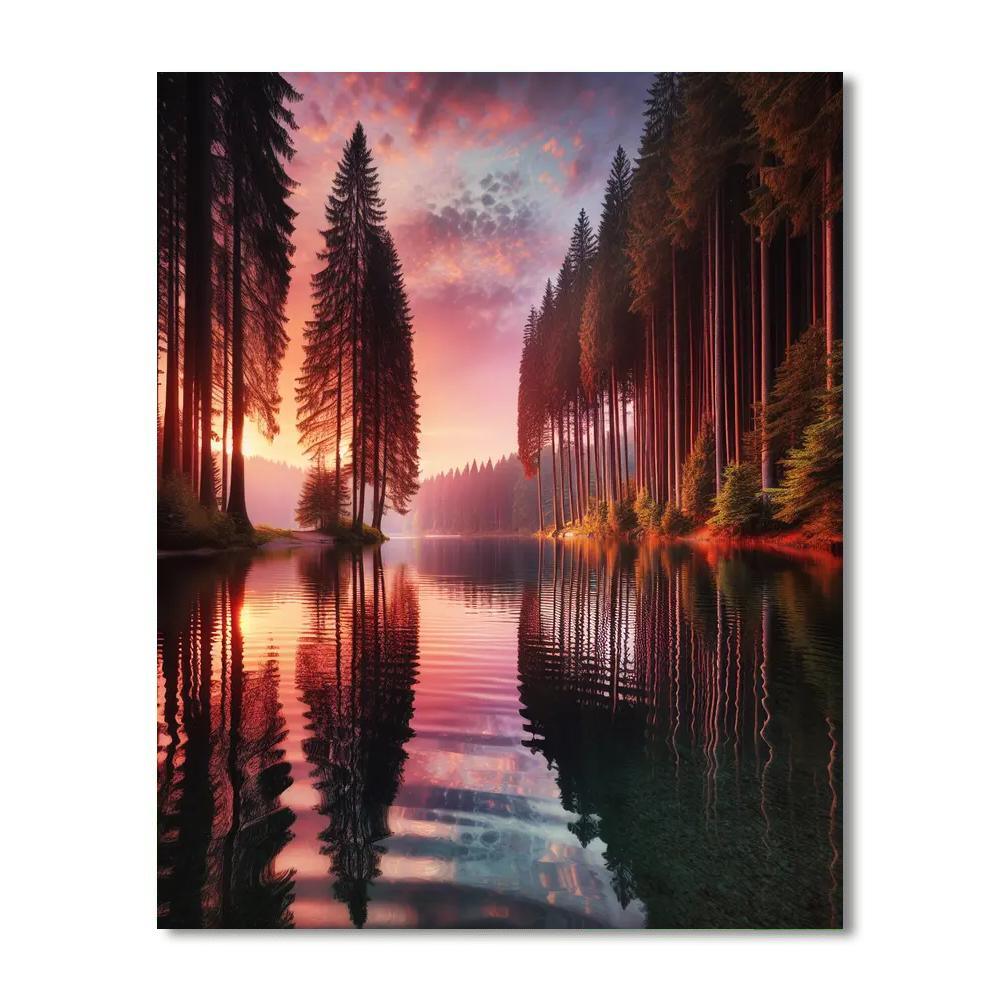 Idyllic Lakeside Reflection Paint By Numbers Kits