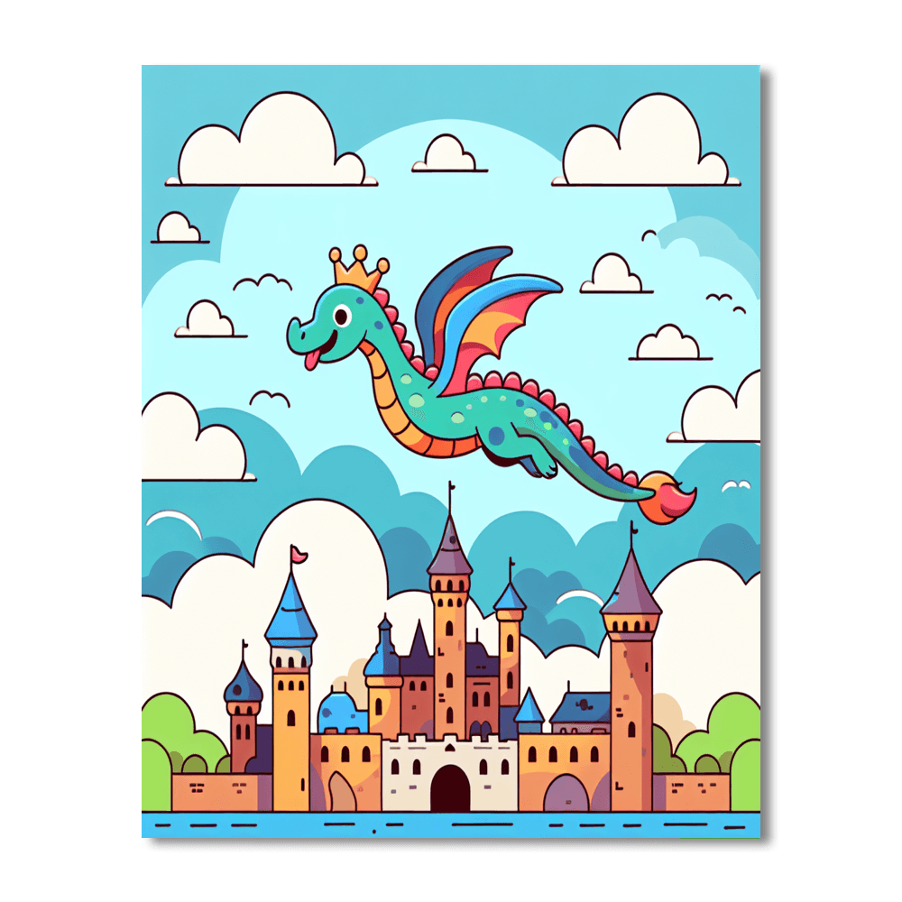 Fantasy Kingdom Of Dragons Paint By Color