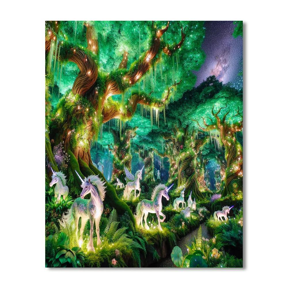 Enchanted Fantasy Forest Number Painting