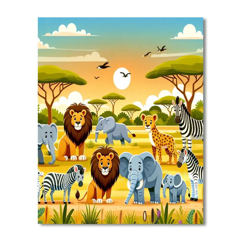Wild Safari Encounter Paint By Color