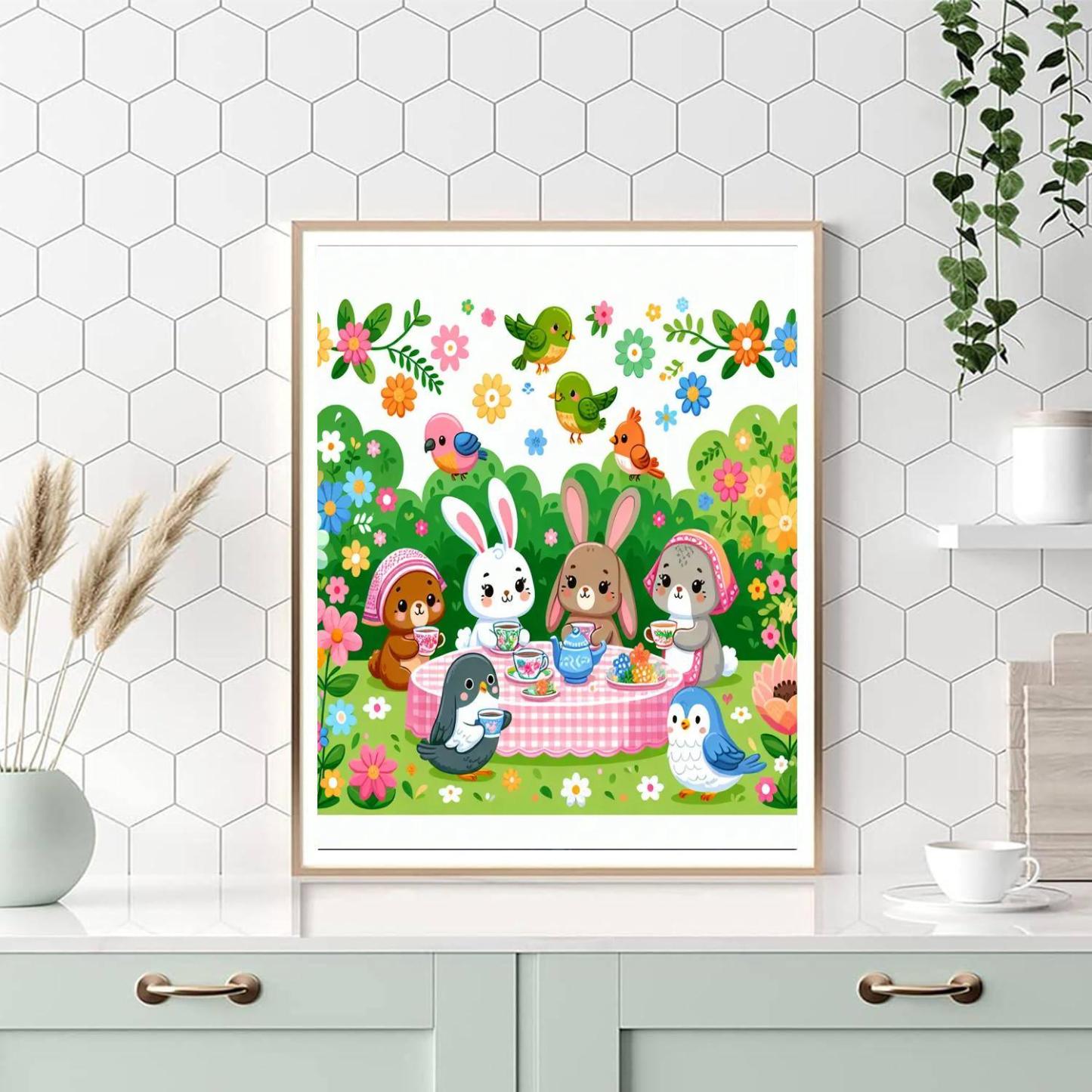 Garden Party Friends DIY Paint By Numbers