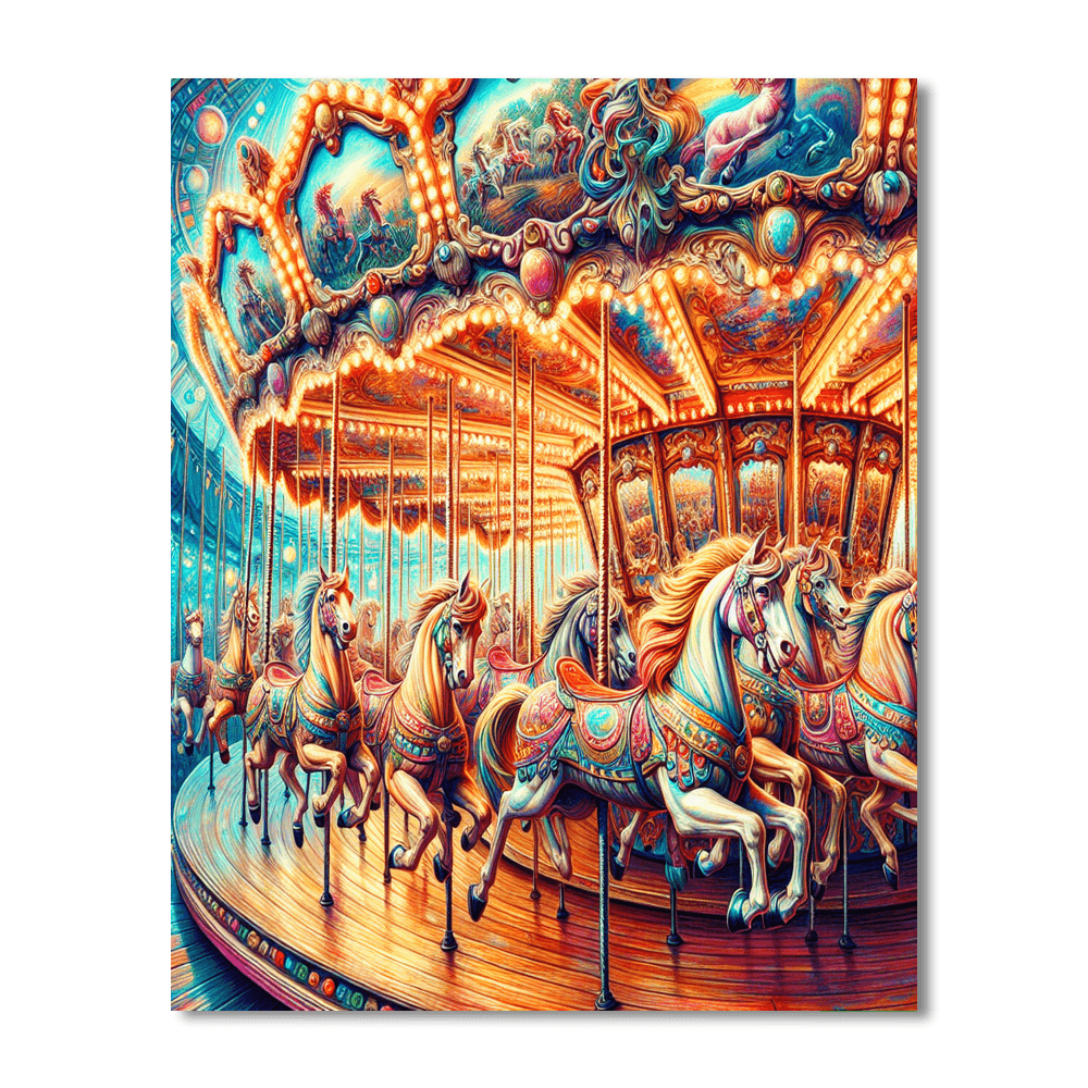 Enchanted Carousel Delight Numbered Painting Kits