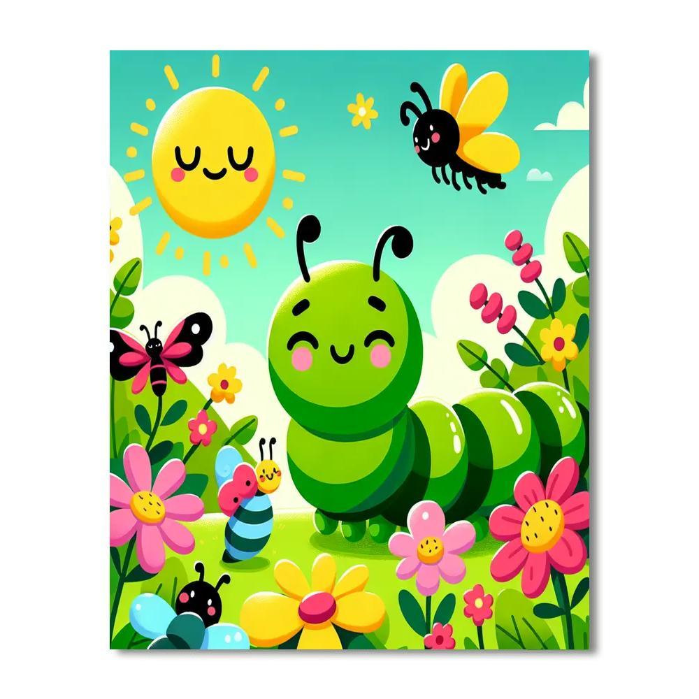Charming Caterpillar Caper Number Painting
