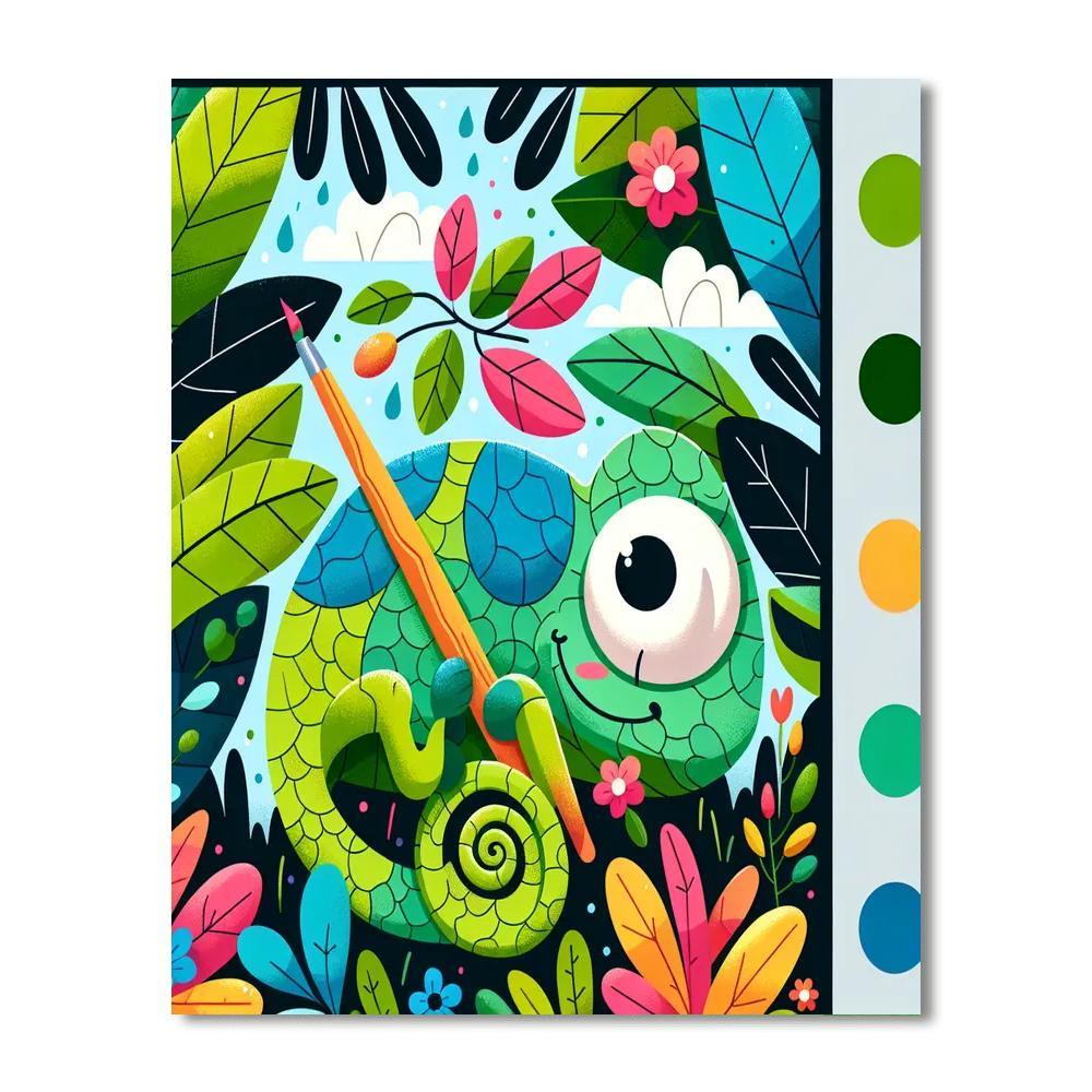 Giggles The Chameleon DIY Paint By Numbers
