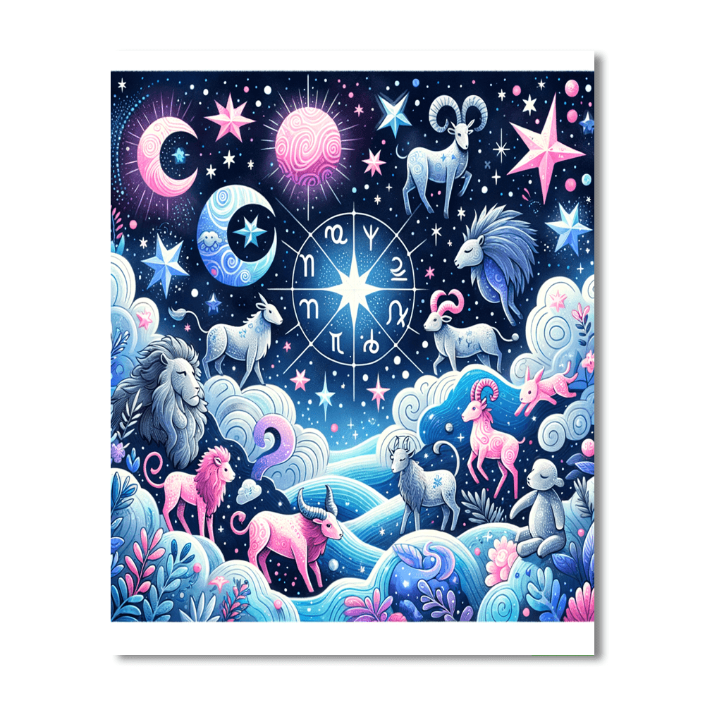 Cosmic Animal Zodiac DIY Paint By Numbers