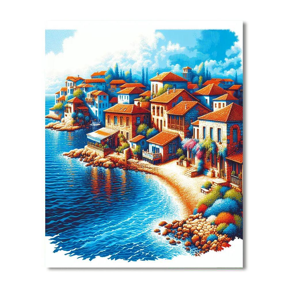 Mediterranean Coastal Delight Numbered Painting Kits