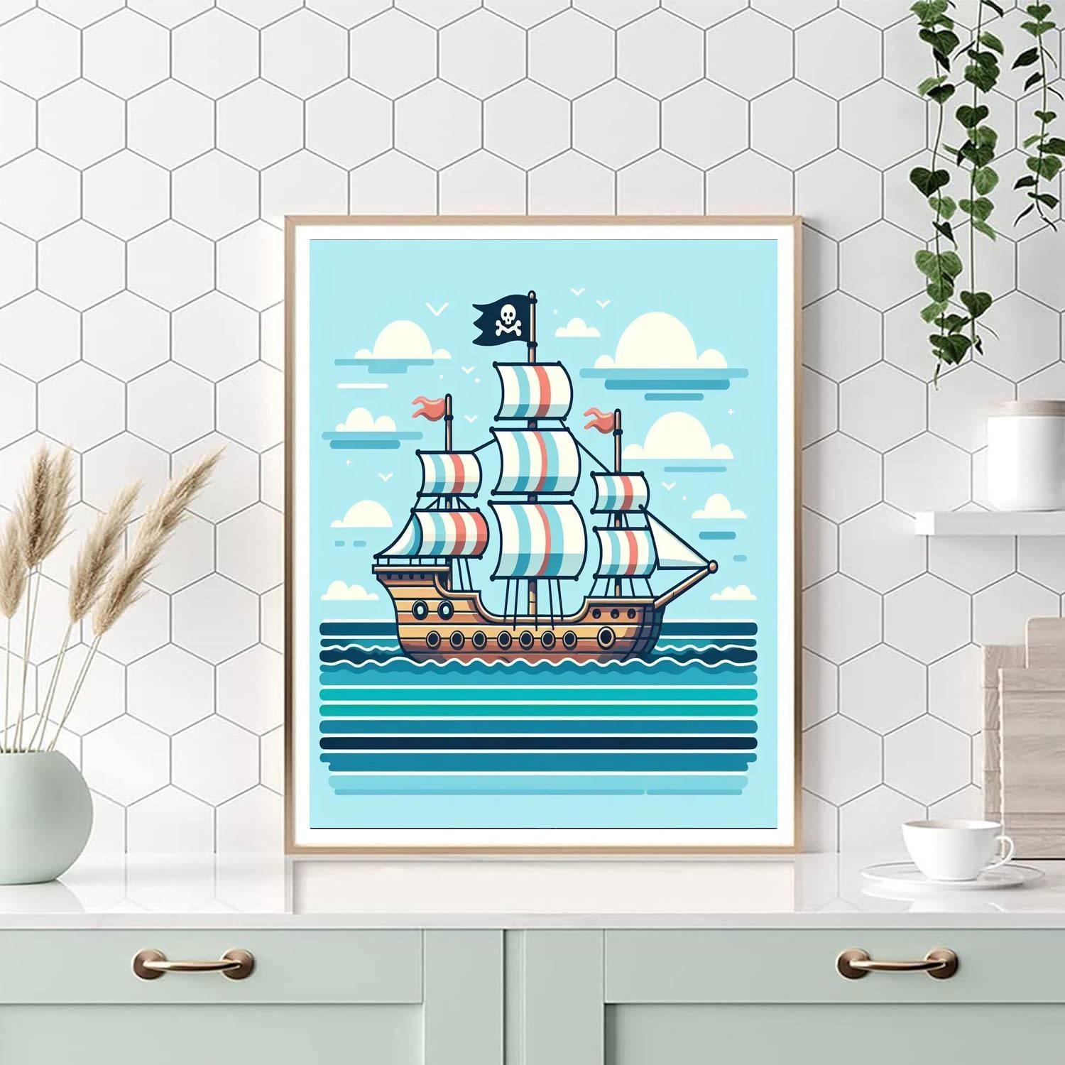 Sailing With The Brave Pirate Numbered Painting Kits