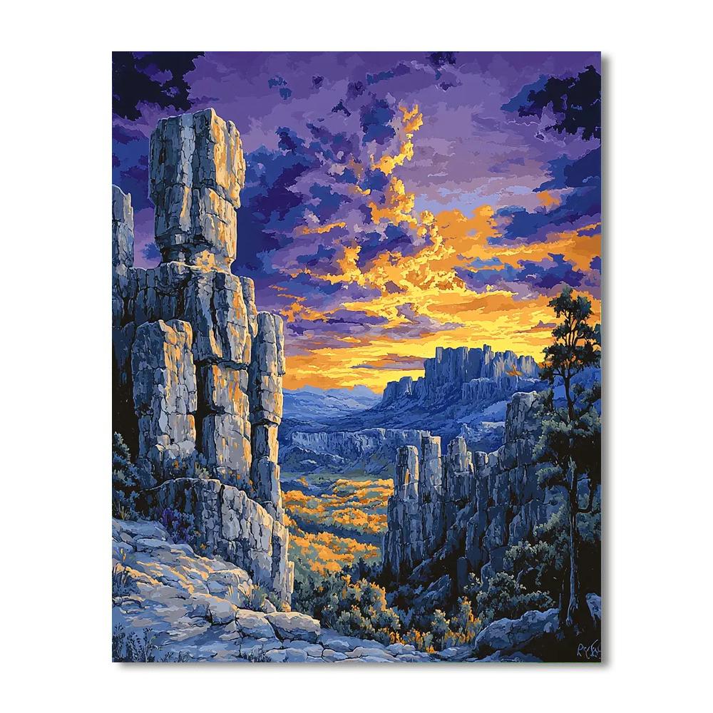 Michelangelo Inspired Mystical Mountain Symphony  Numbered Painting Kits