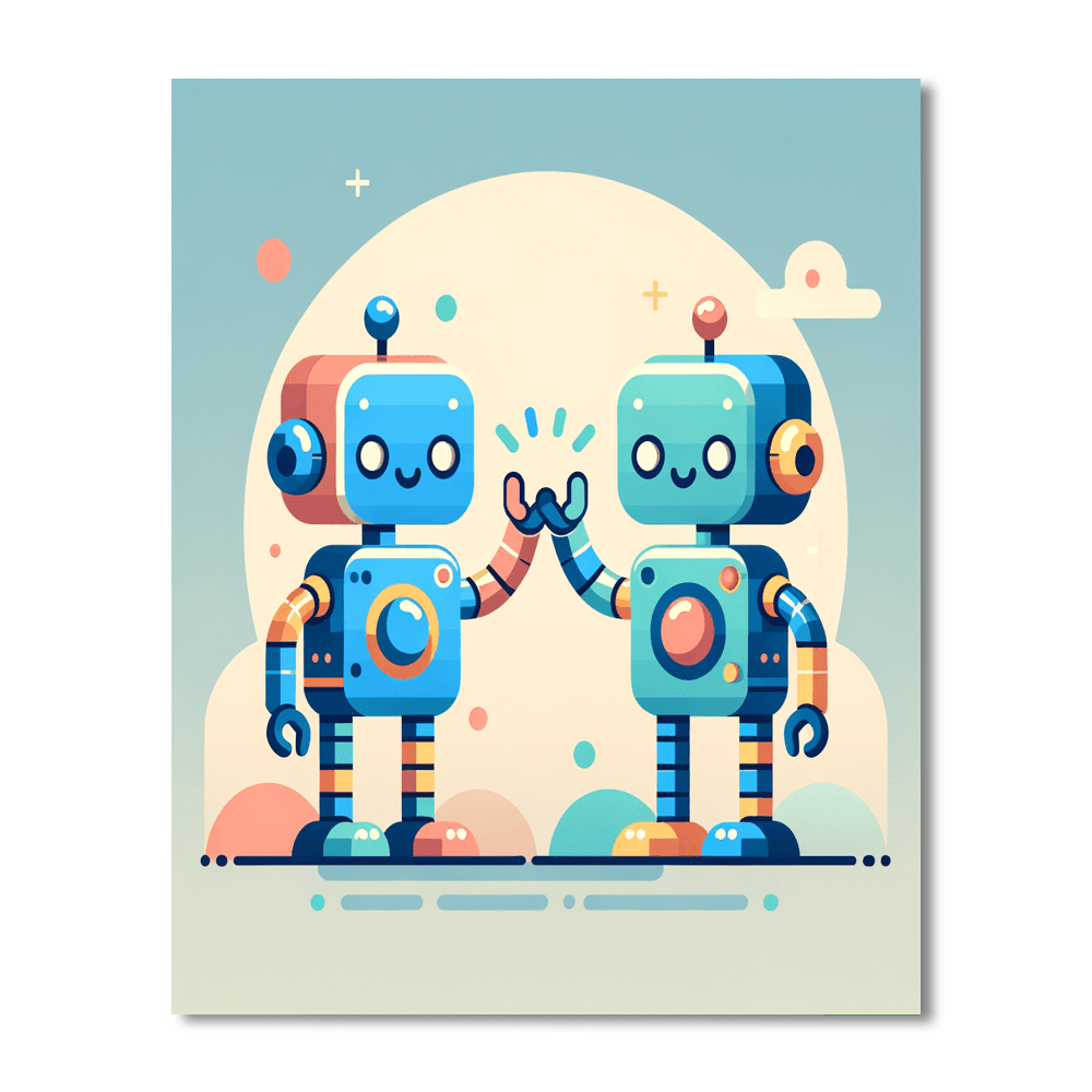 Whimsical Robot Friends Paint By Color