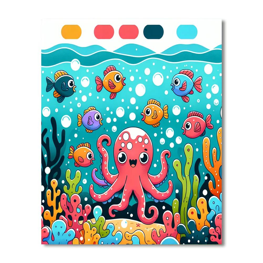 Cute Undersea Adventure Number Painting