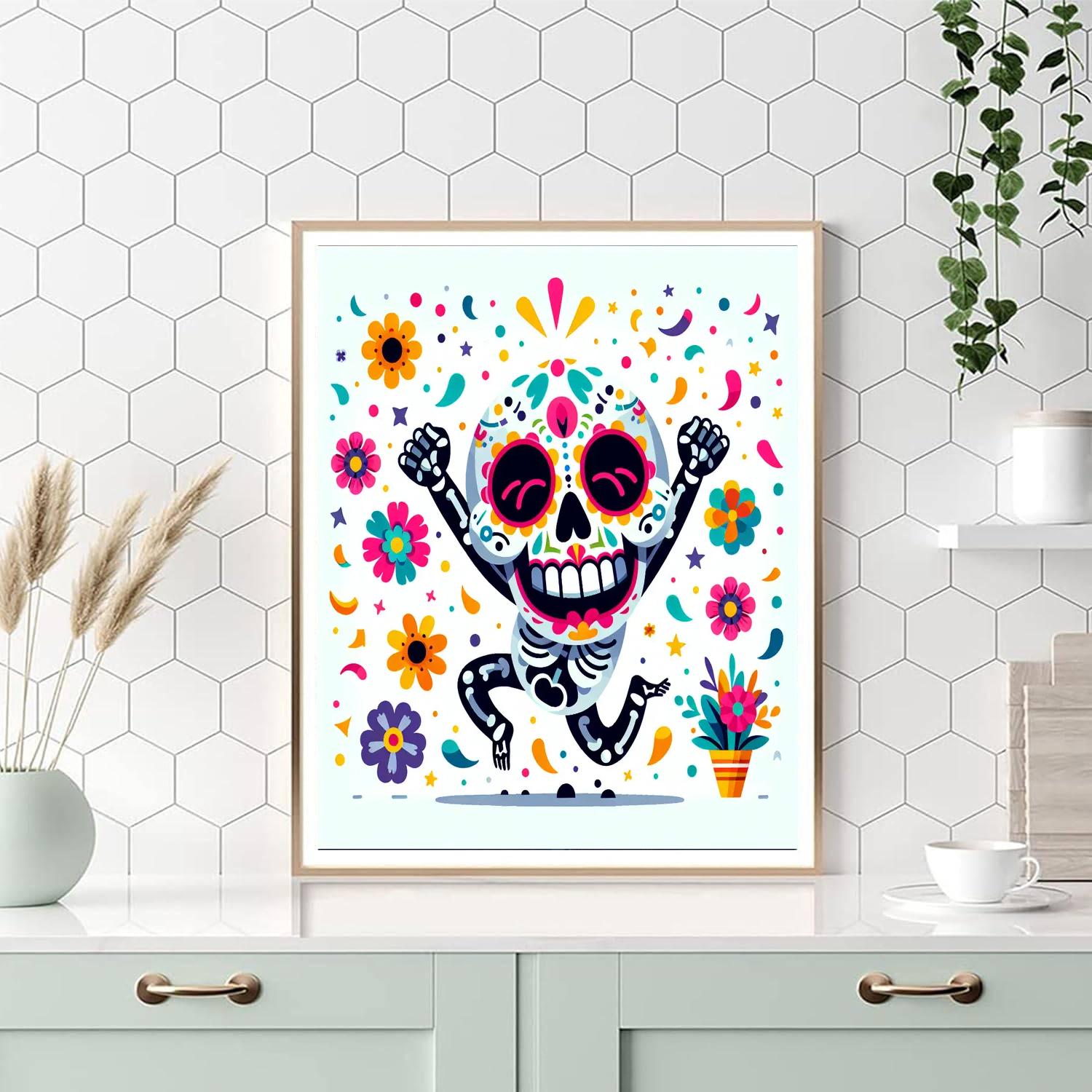 Dancing Sugar Skull Numbered Painting Kits