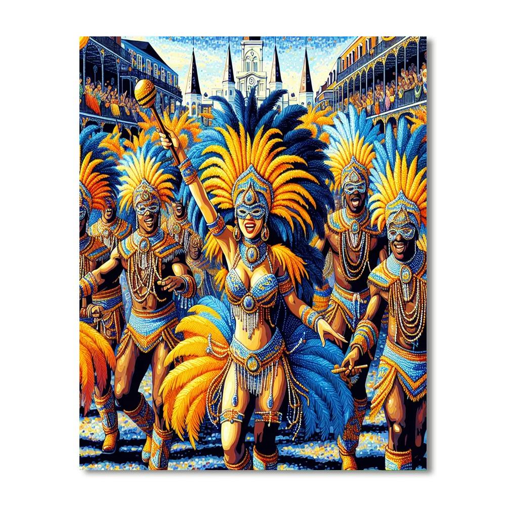 Mardi Gras Indians Parade - New Orleans, Usa Number Painting