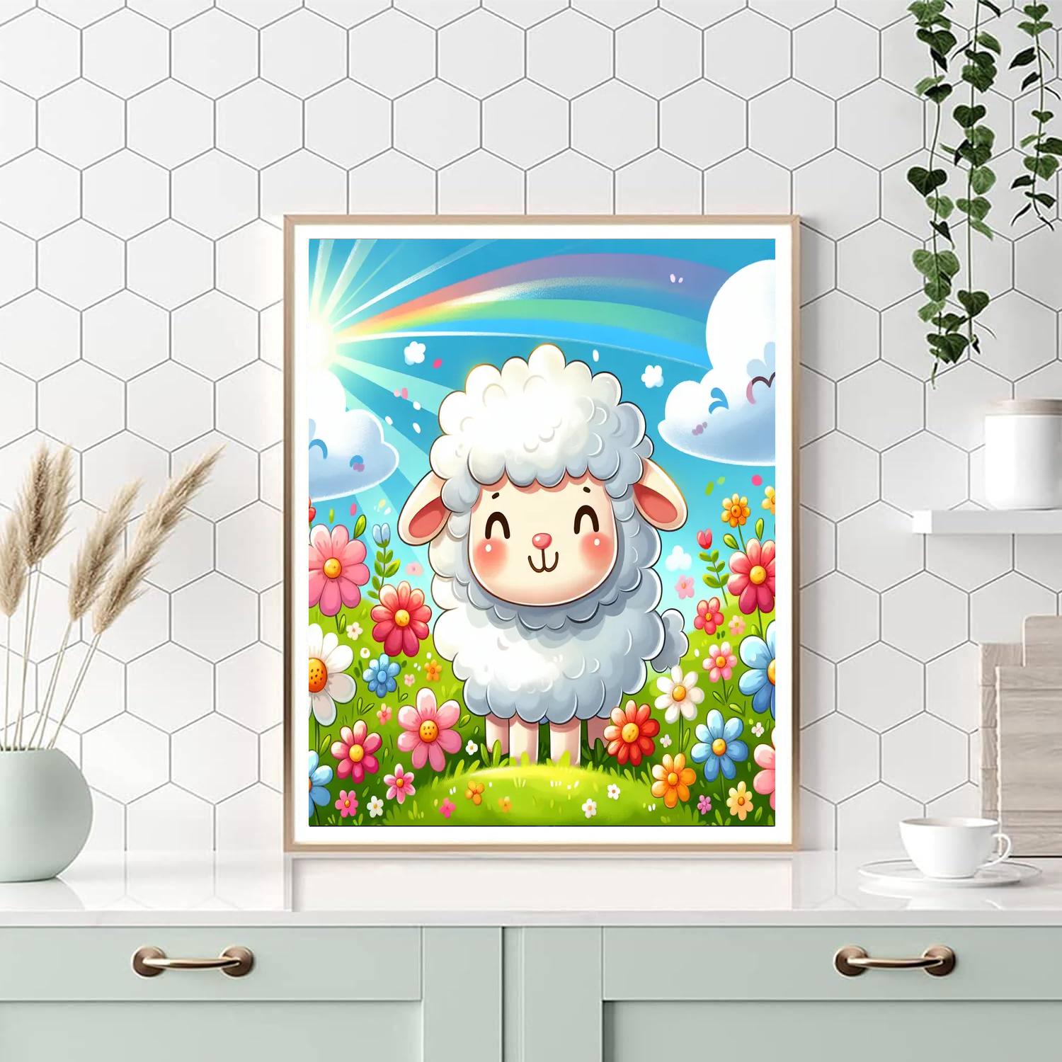 Sunny Sheep Number Painting