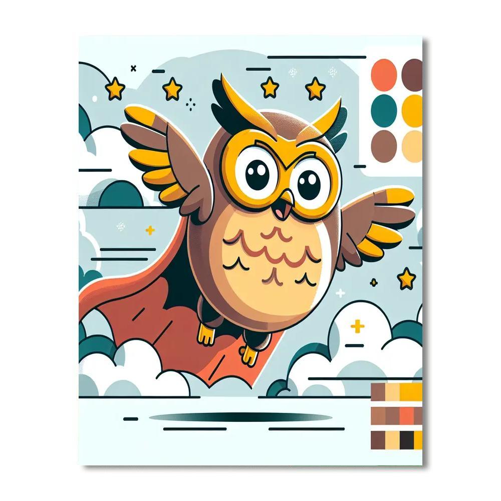 Superhero Owl Numbered Painting Kits