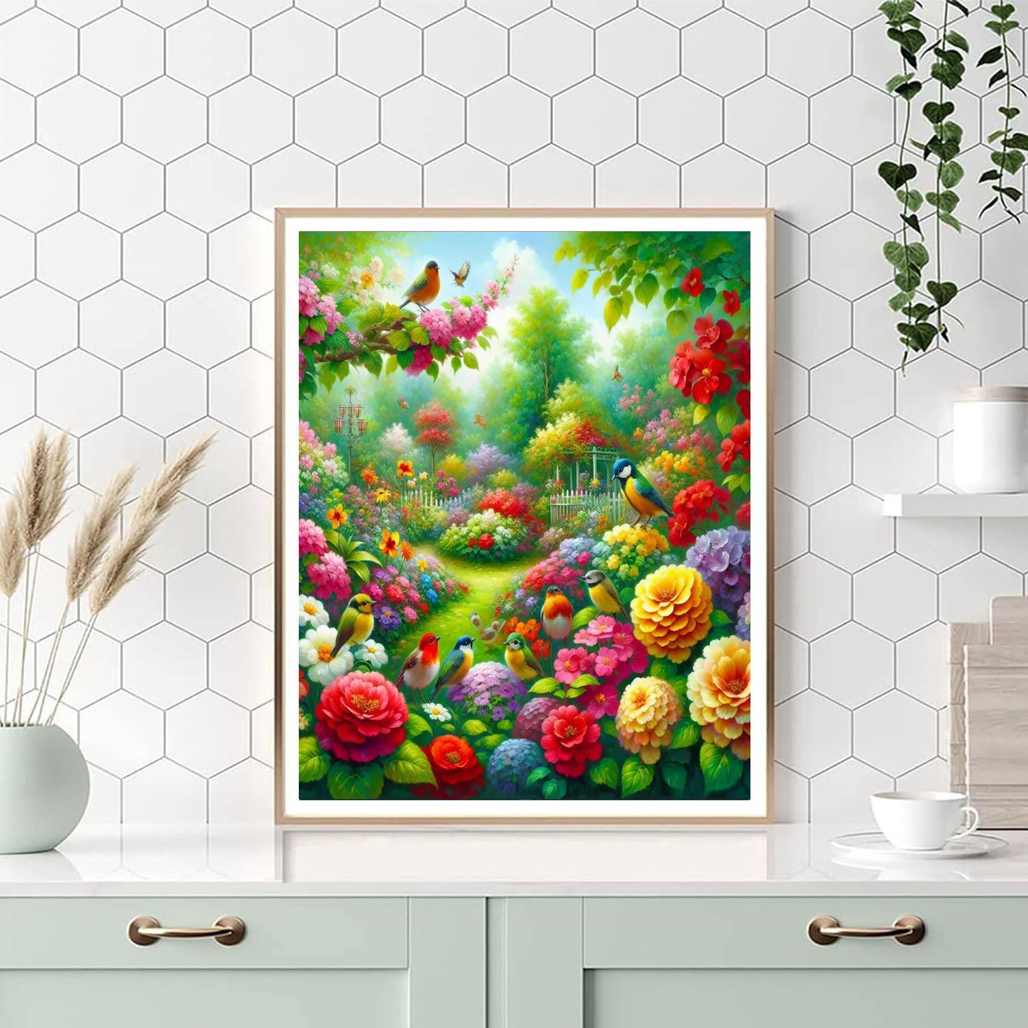 Spring Blossoms And Birds Paint By Numbers