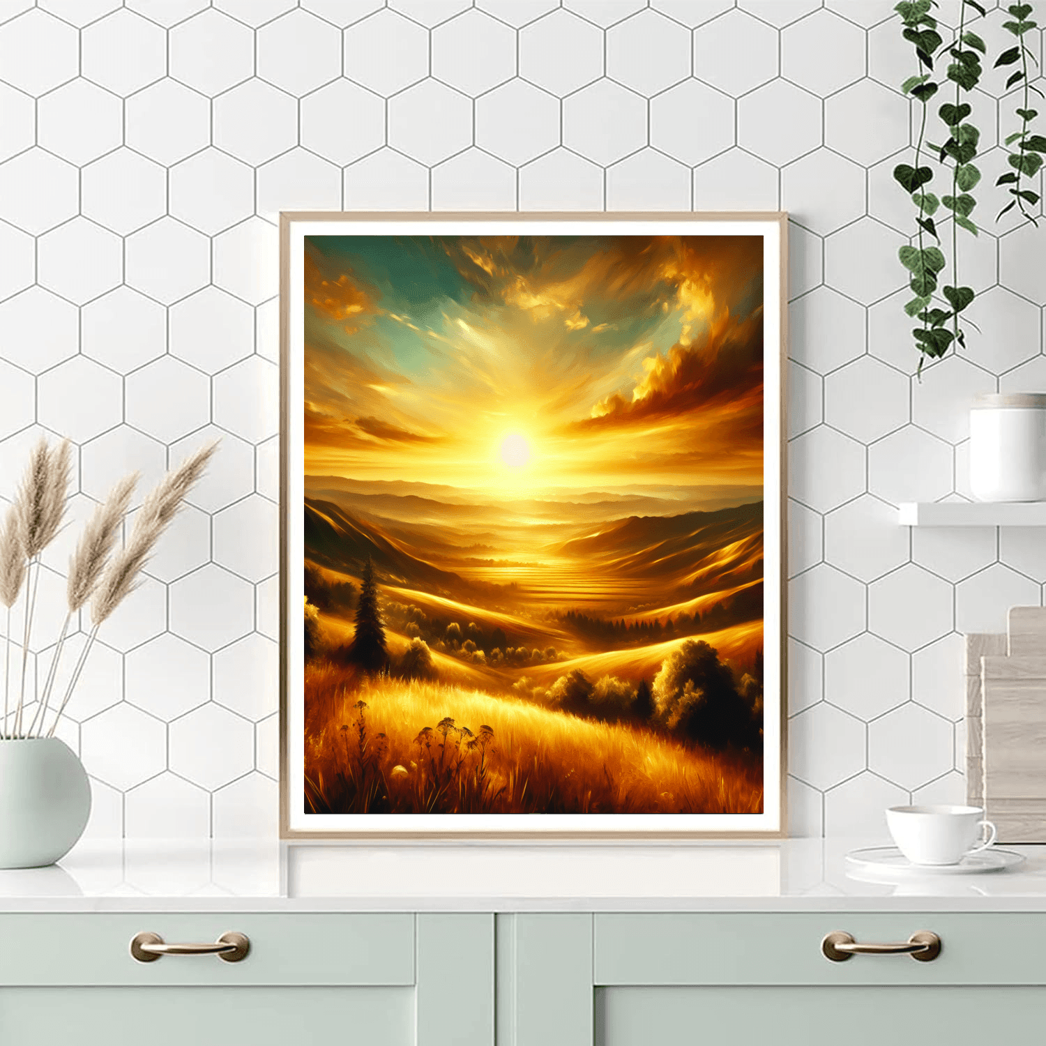 Glistening Golden Horizon Paint By Number
