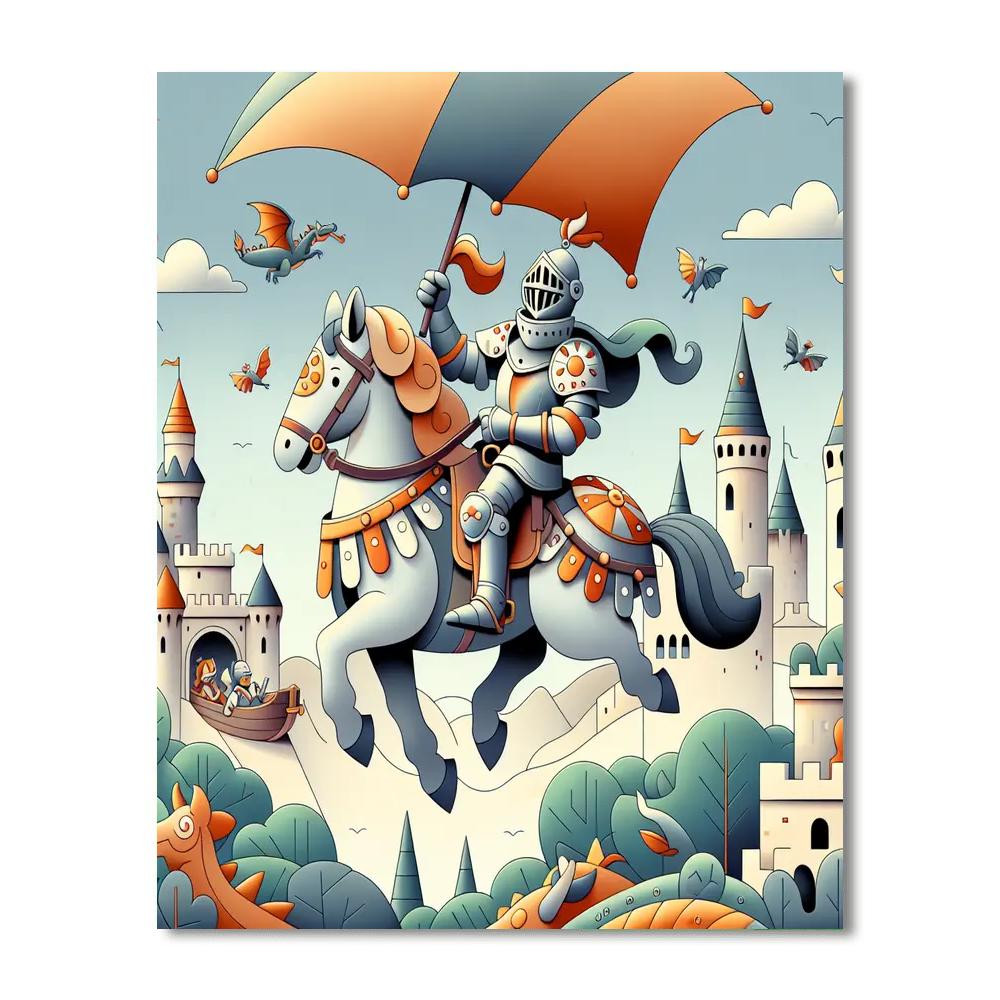 Merry Medieval Knight Adventure Paint By Numbers Art