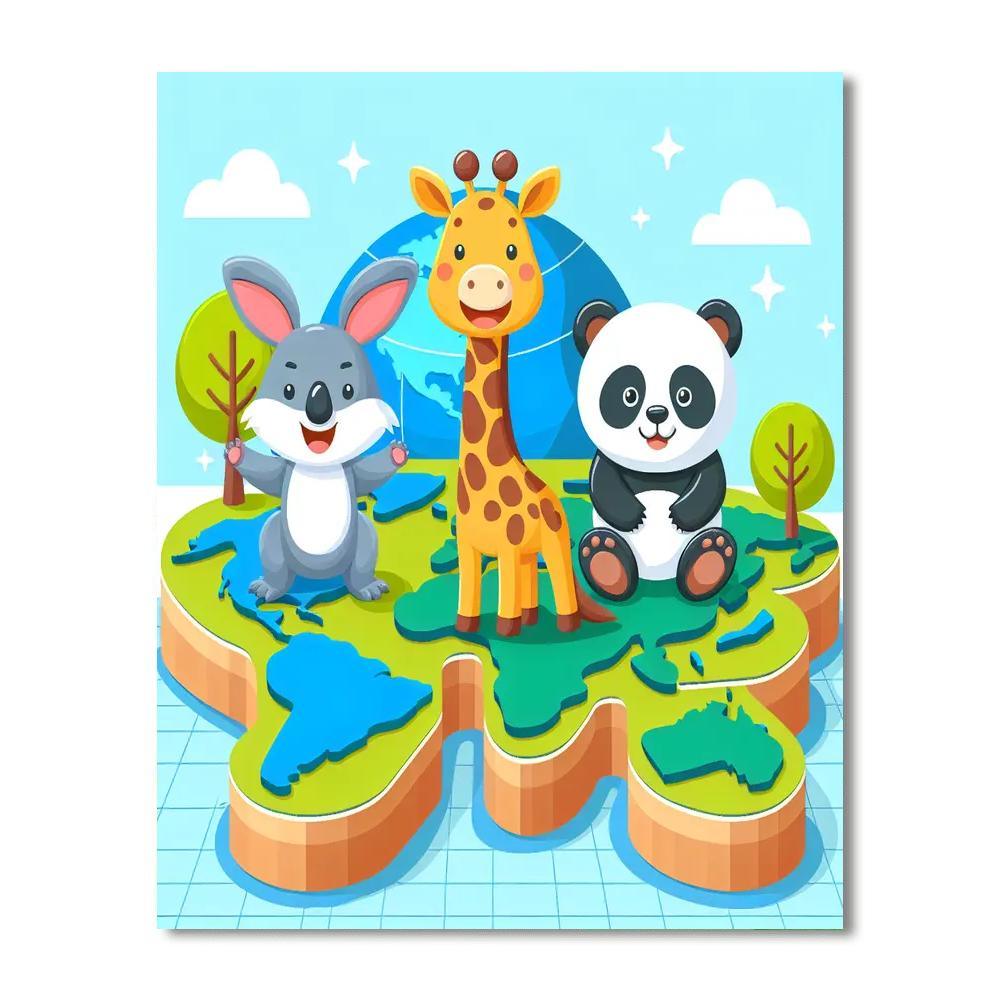 World Safari Paint By Numbers Art