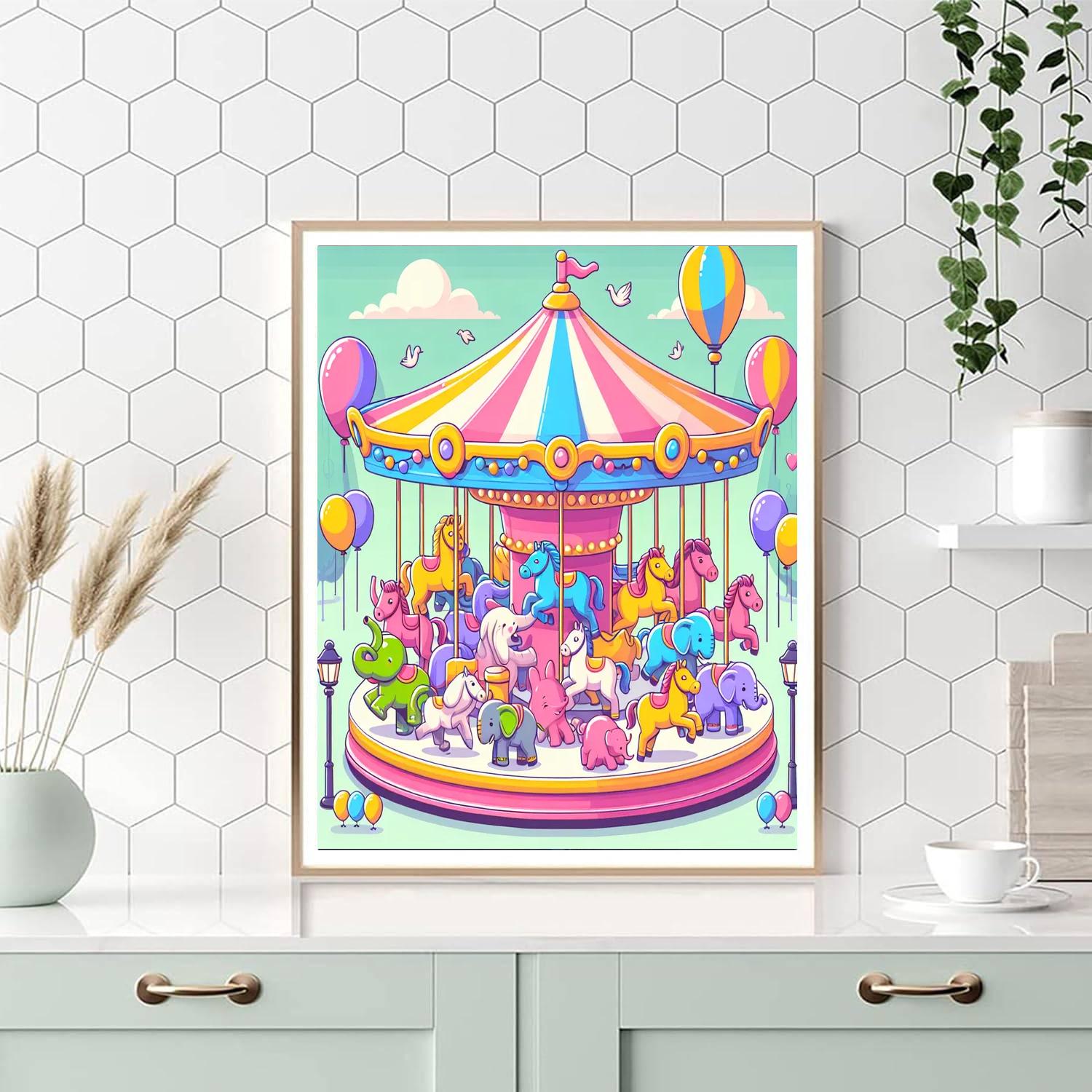 Colorful Carousel Fun Paint By Number