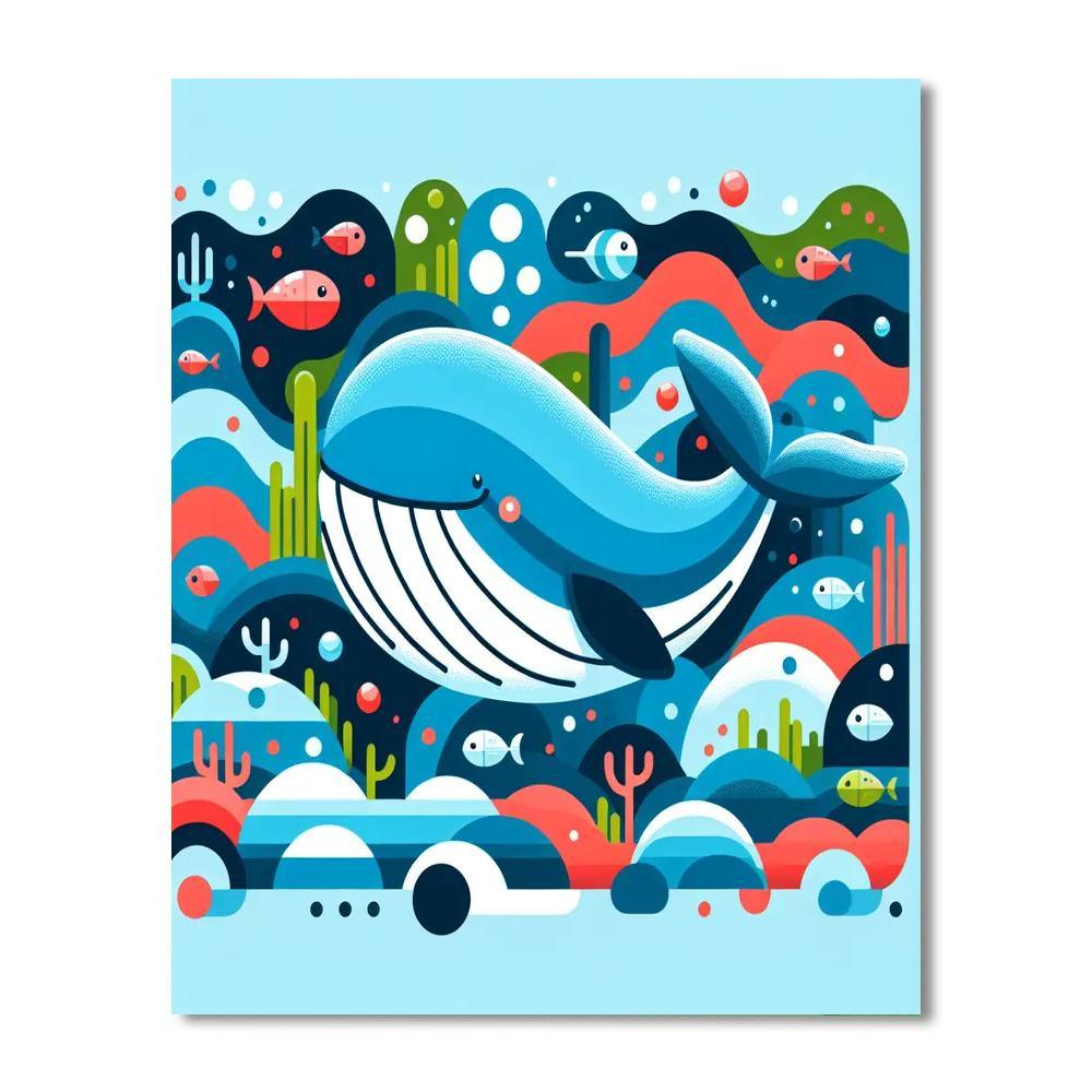 Whimsical Whale Journey Paint By Numbers Art