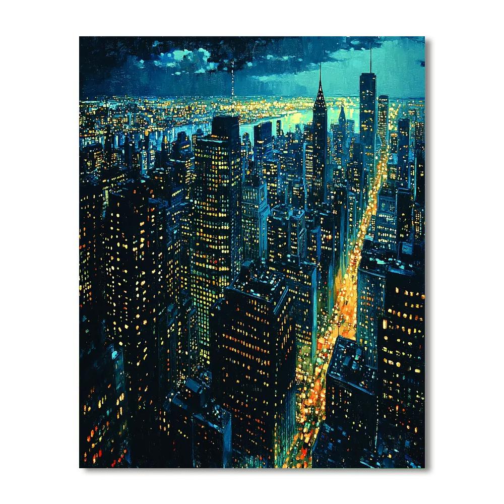 Edward Hopper Inspired Urban Nightscape Vibes  Painting Number Kit
