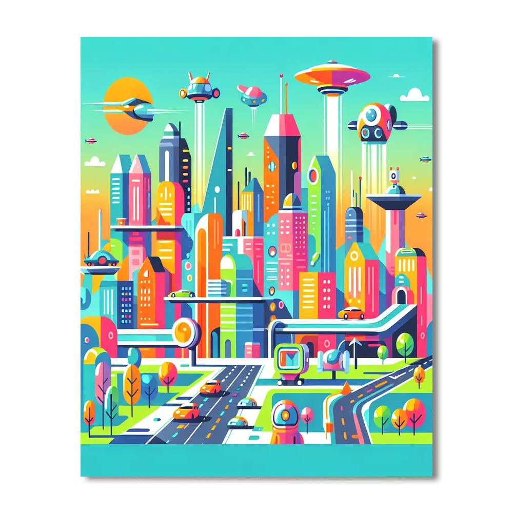 Futuristic City Ventures Painting Number Kit