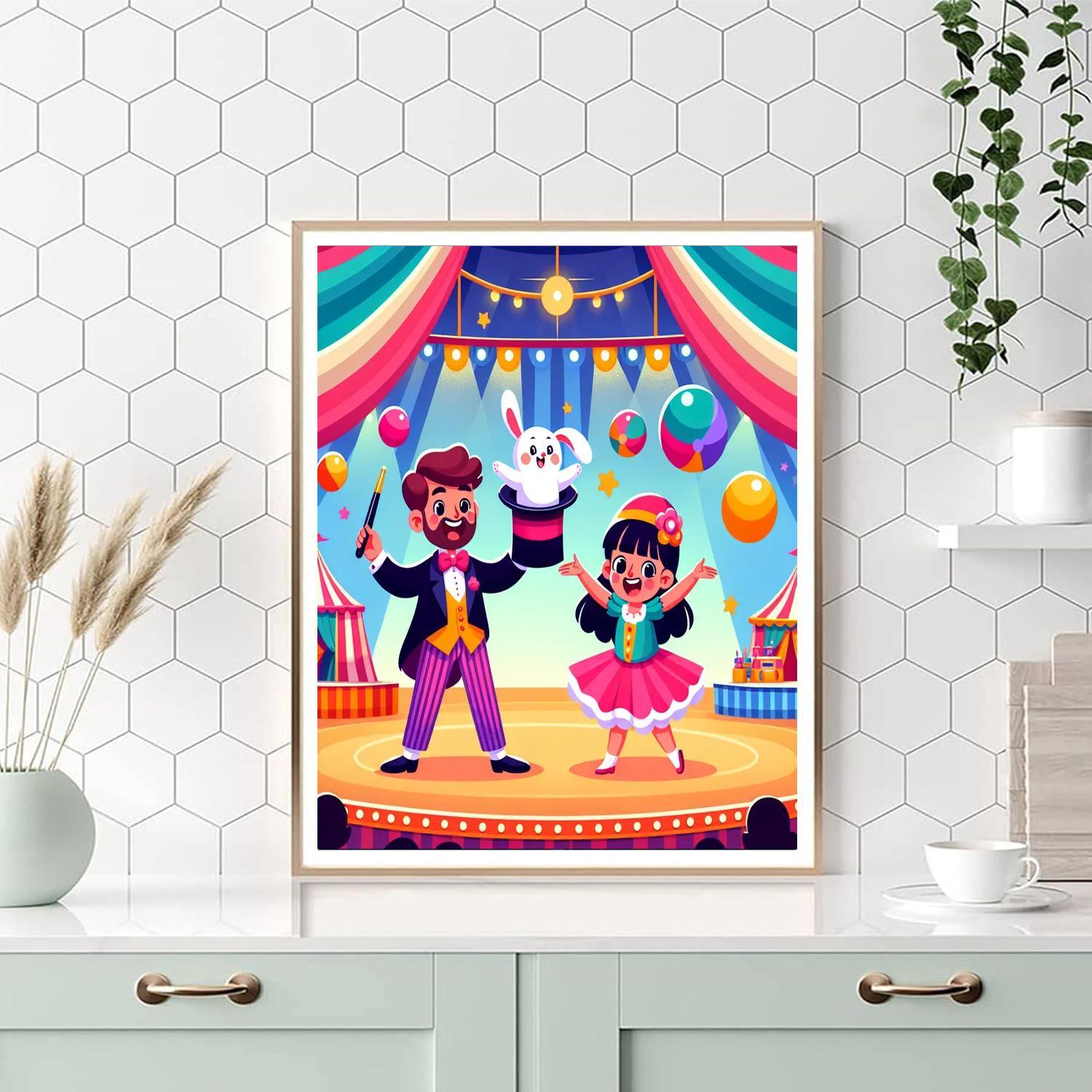 Circus Magic Show Painting By Numbers Kit
