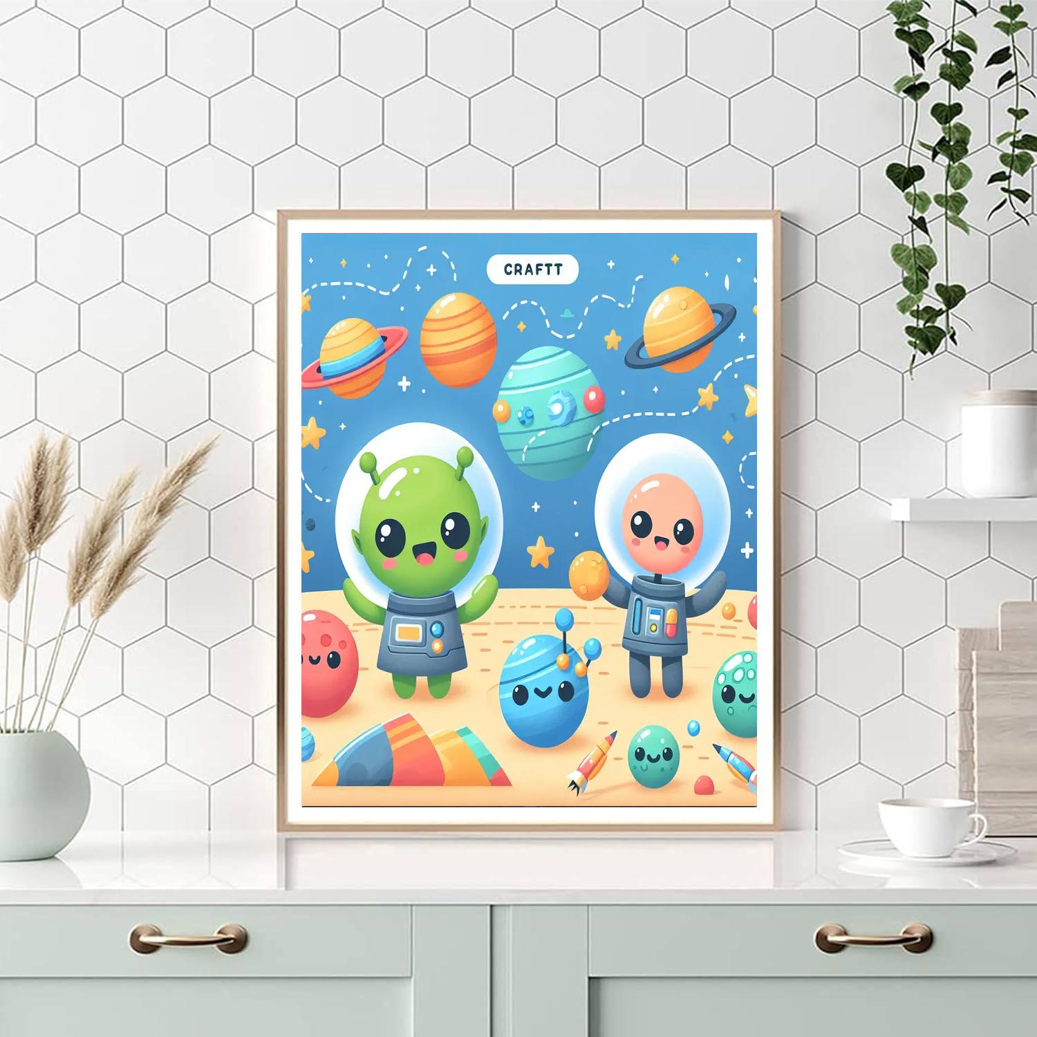Alien's Galactic Adventure Painting By Numbers Kit