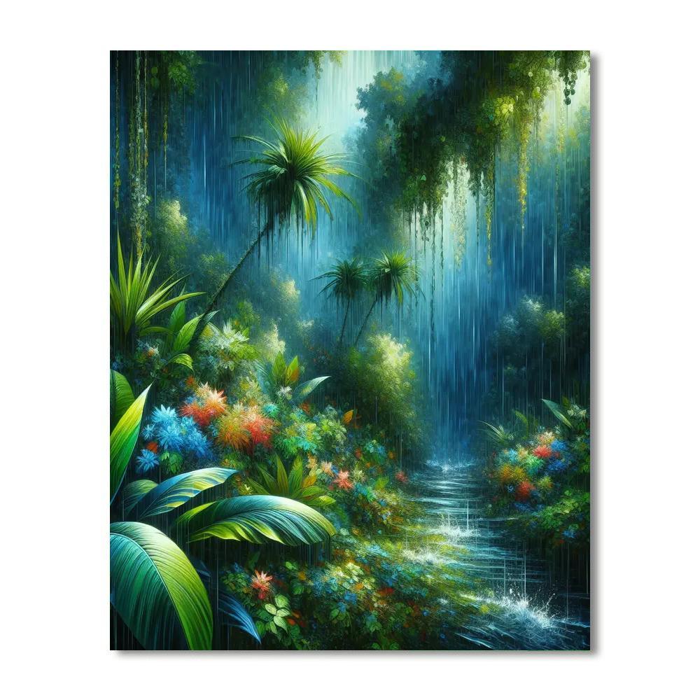 Tropical Rain Shower DIY Paint By Numbers