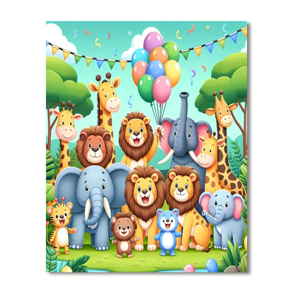Safari Party Paint By Numbers Art