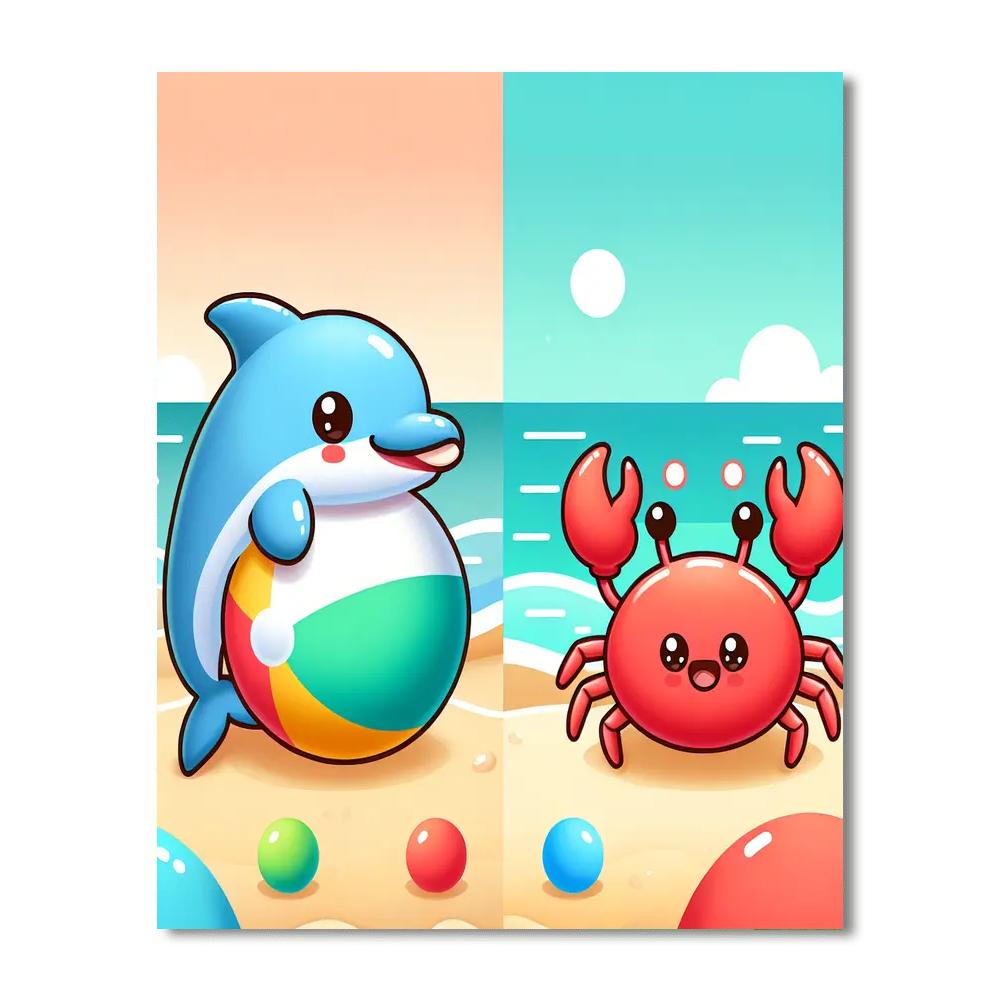 Bouncing Beach Ball Fun Painting By Numbers Kit