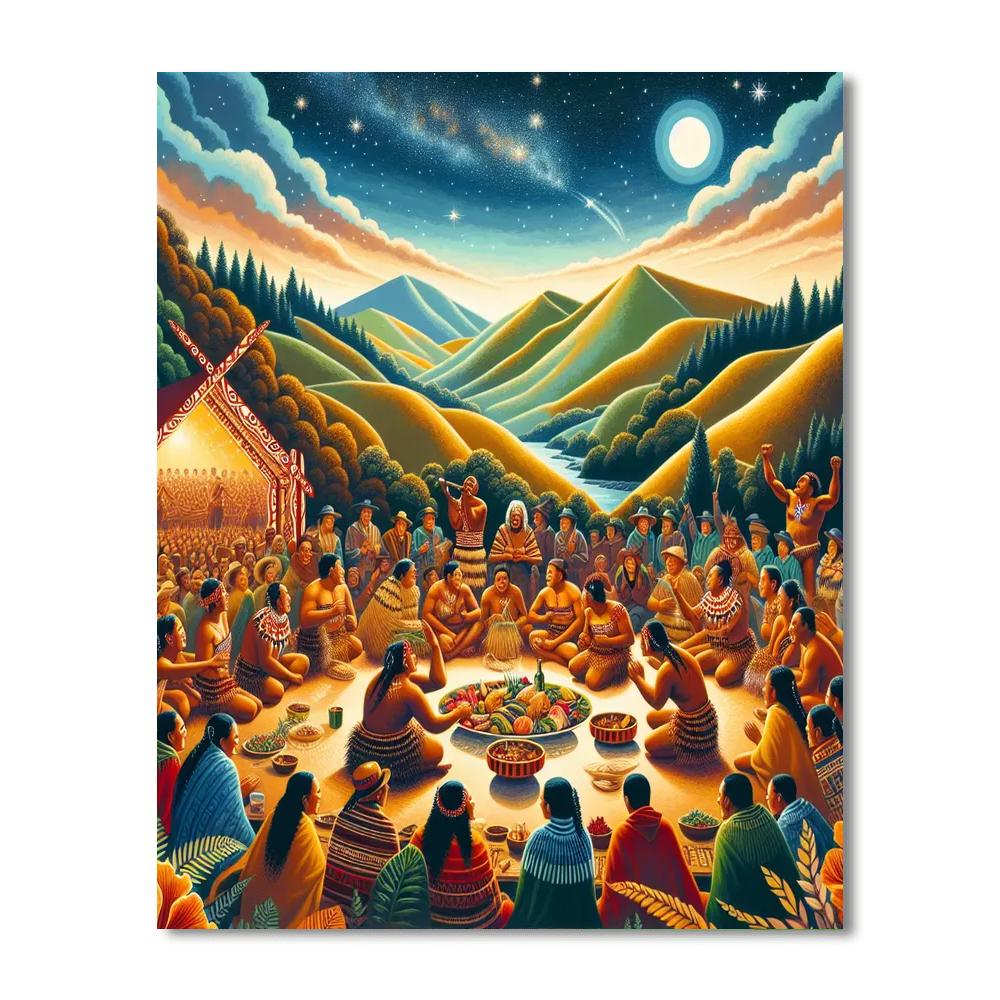 Maori New Year Matariki Festival - New Zealand Numbered Painting Kits