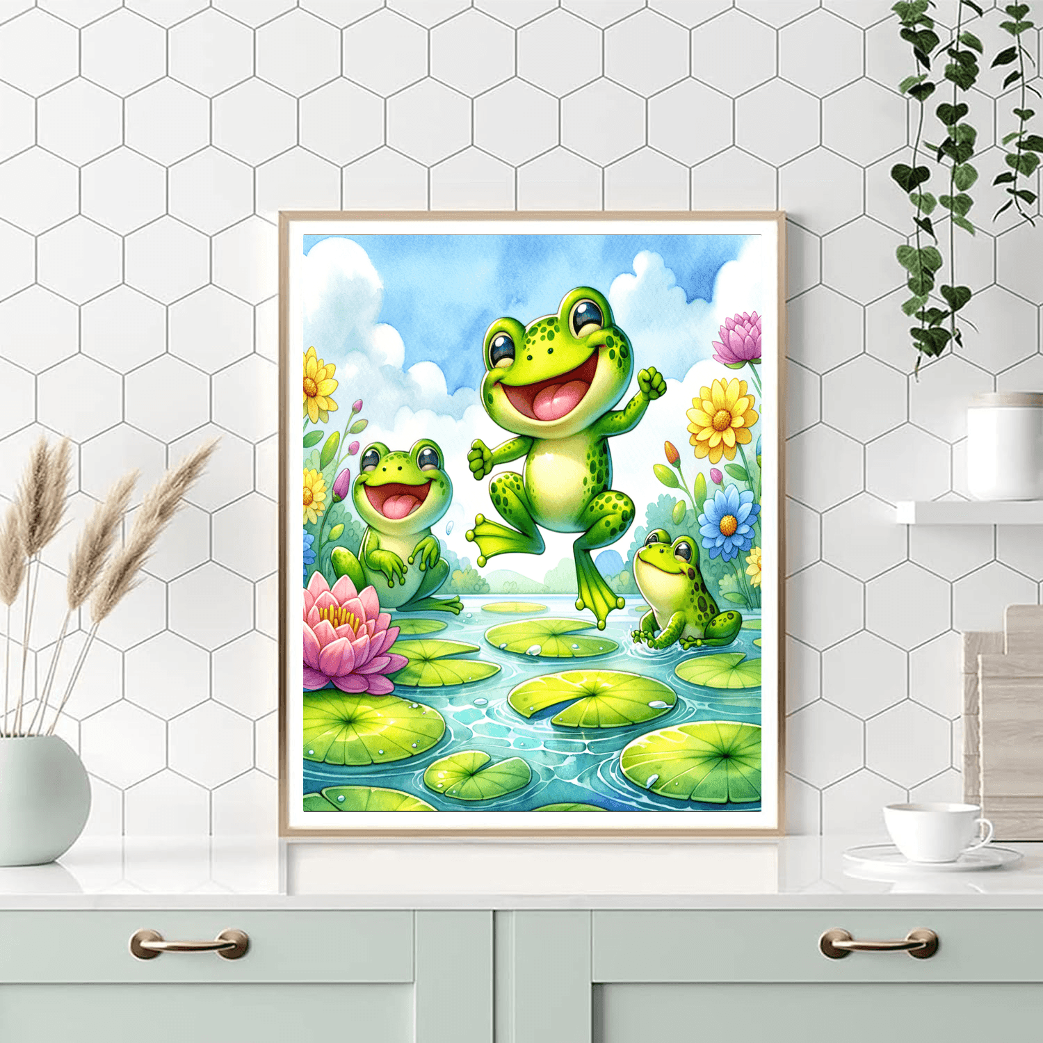 Happily Hopping Frogs Paint By Numbers