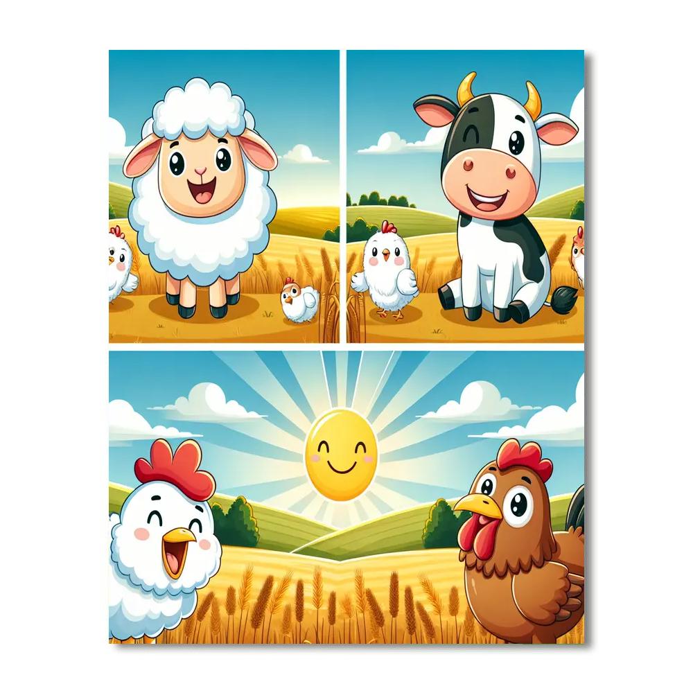 Happiest Farm Animals Numbered Painting Kits