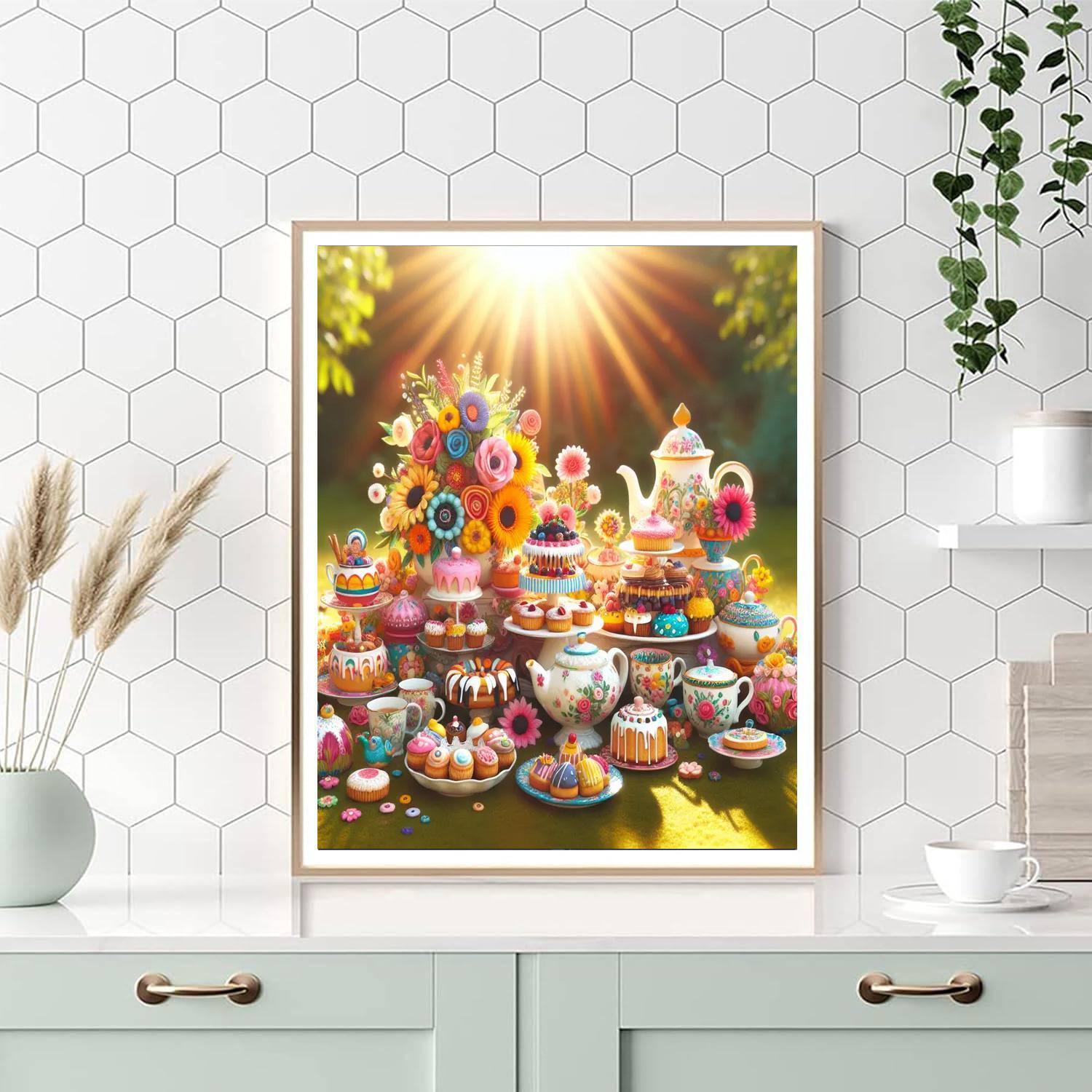 Charming Vintage Tea Party Numbered Painting Kits