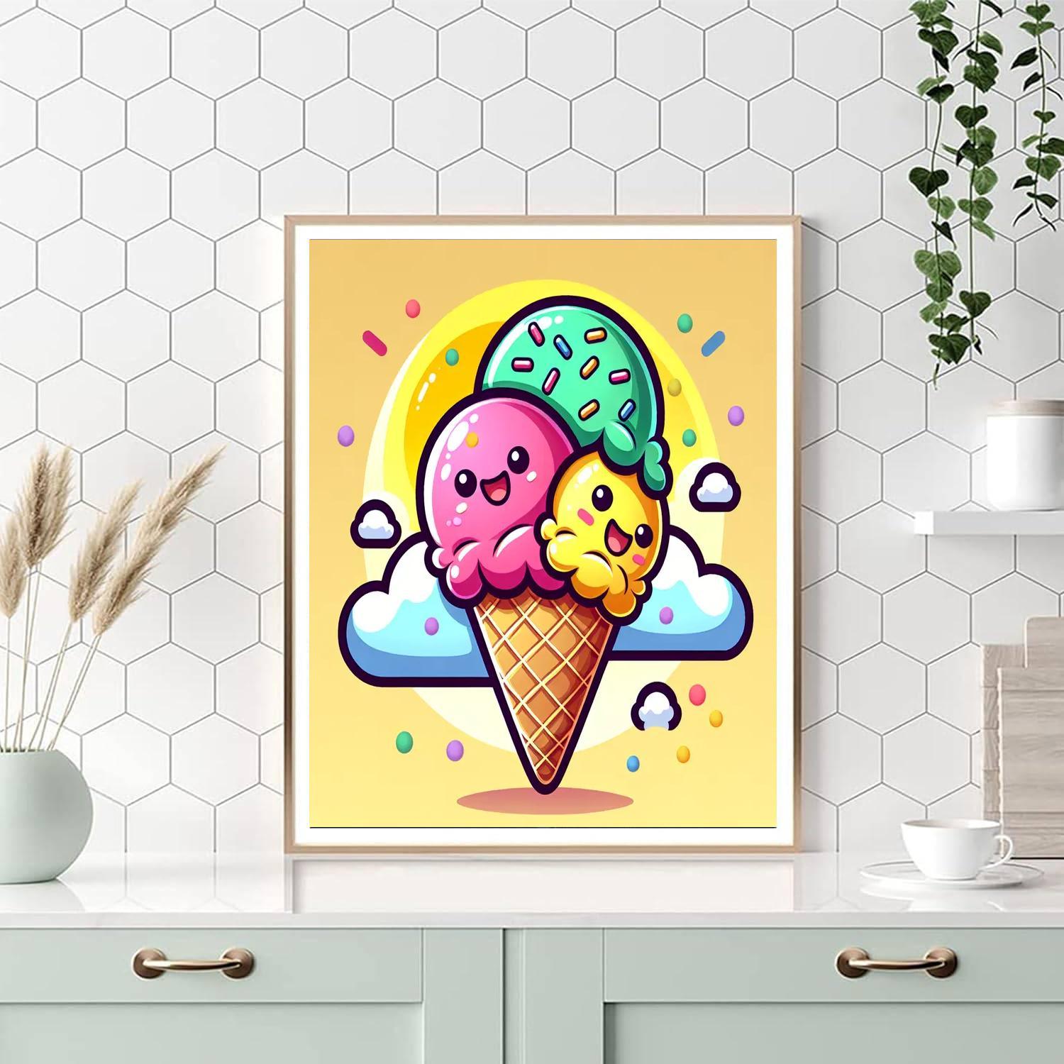 Funny Ice Cream Cone Paint By Color
