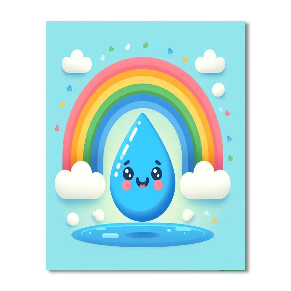 Rainbow Raindrop Number Painting