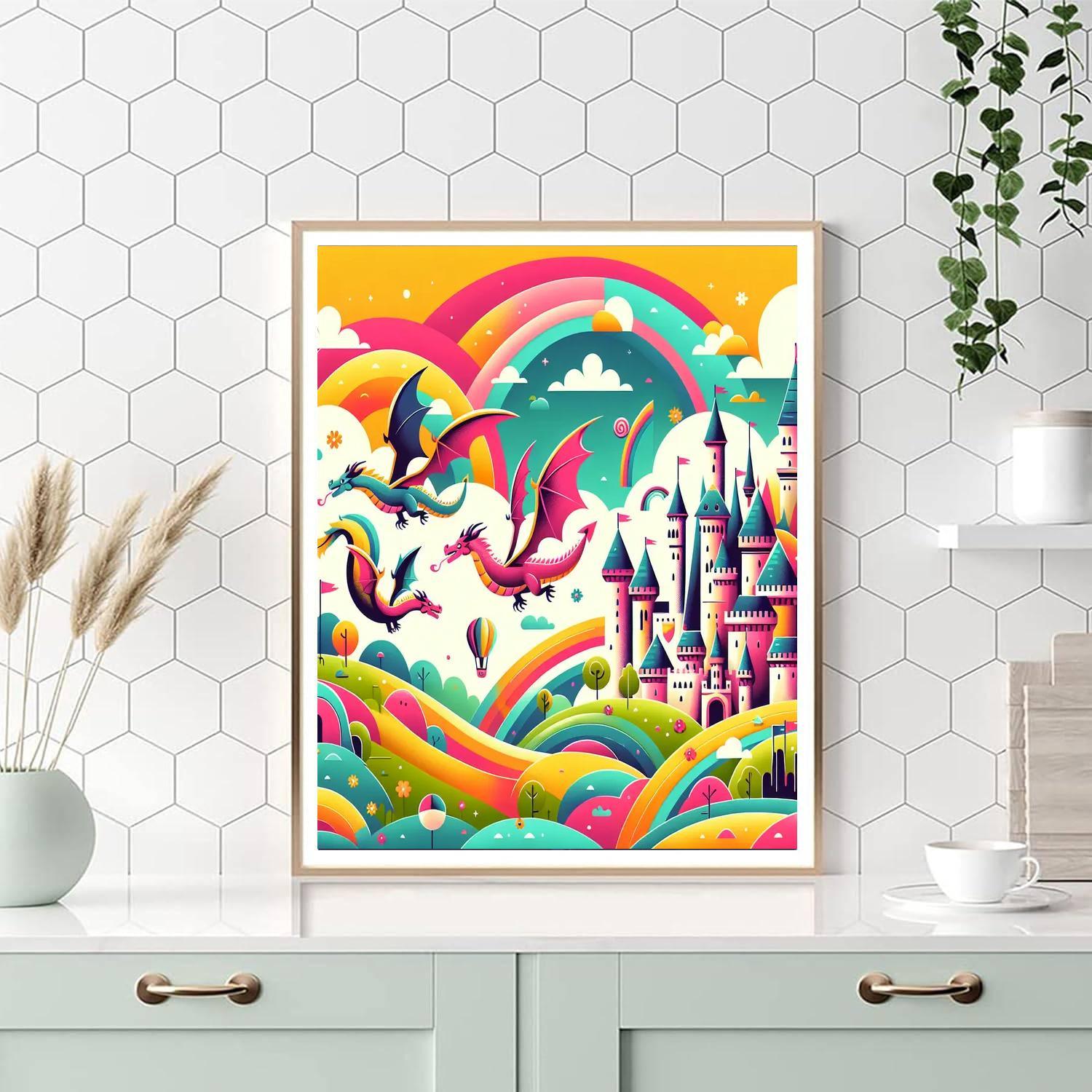 Rainbow Fantasy Kingdom Number Painting