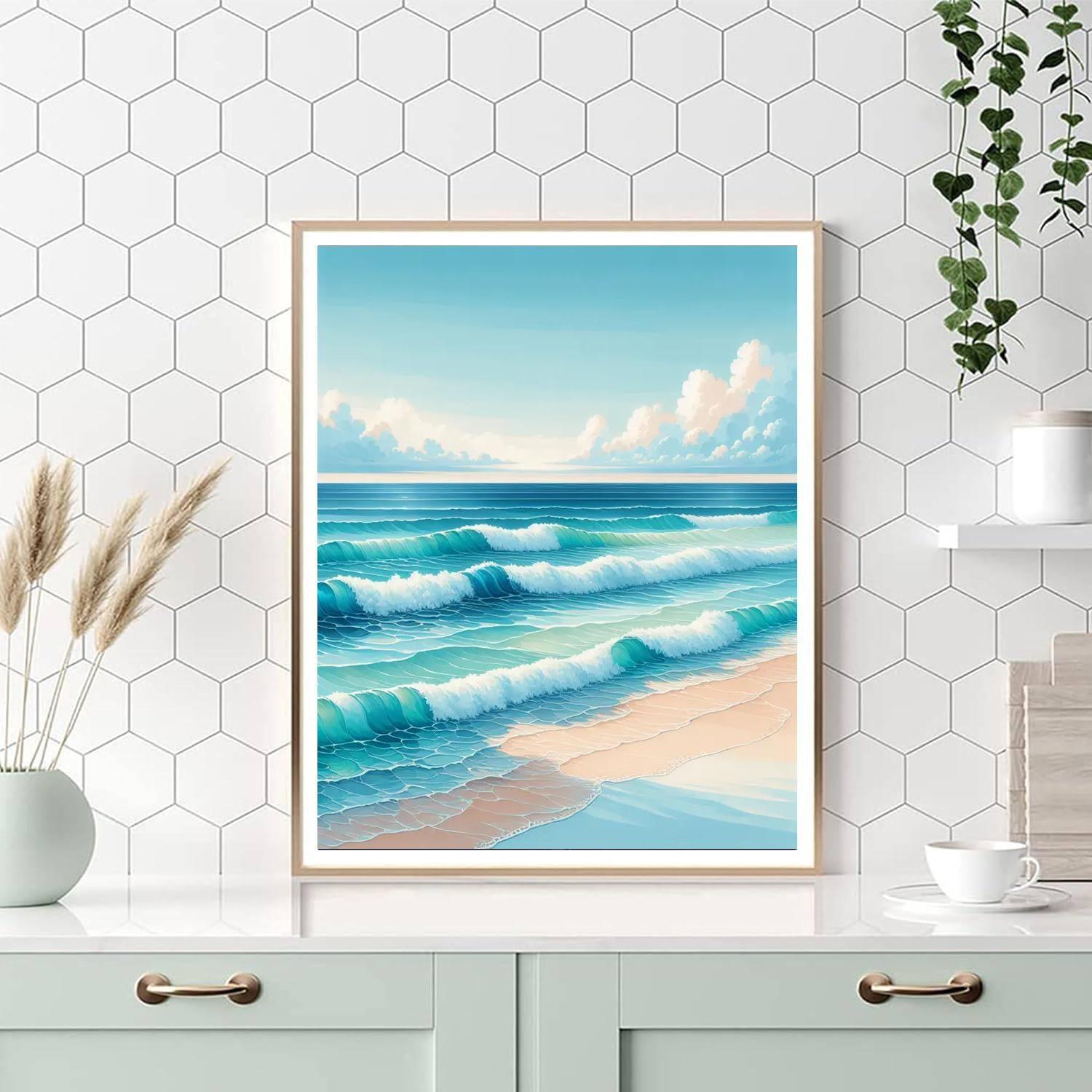 Dreamlike Ocean Waves Painting Number Kit