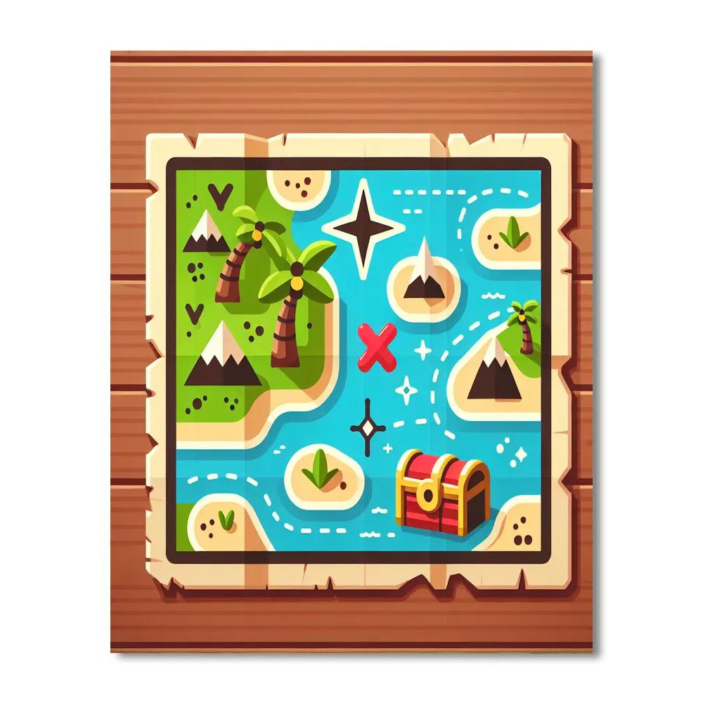 Treasure Map Hunt Number Painting