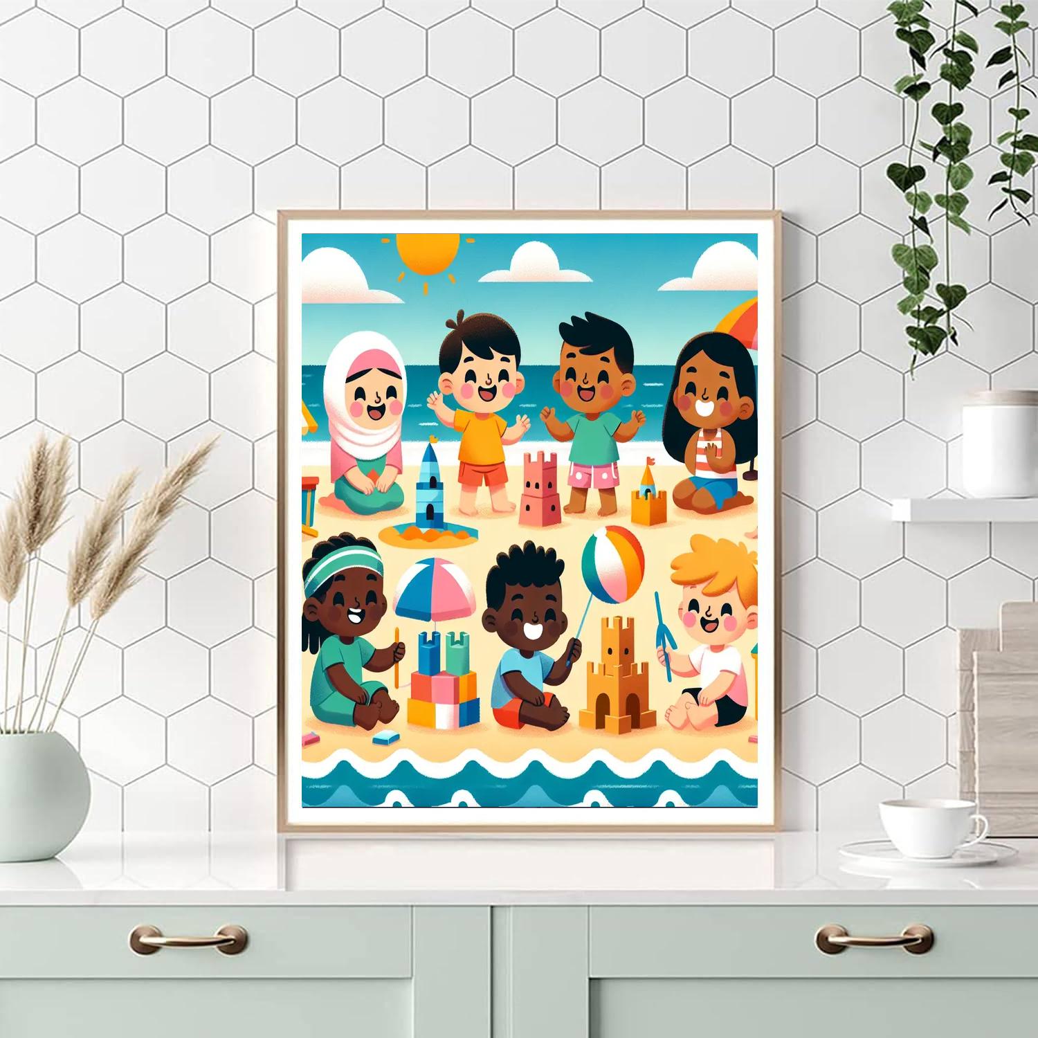 Adventurous Beach Day Number Painting