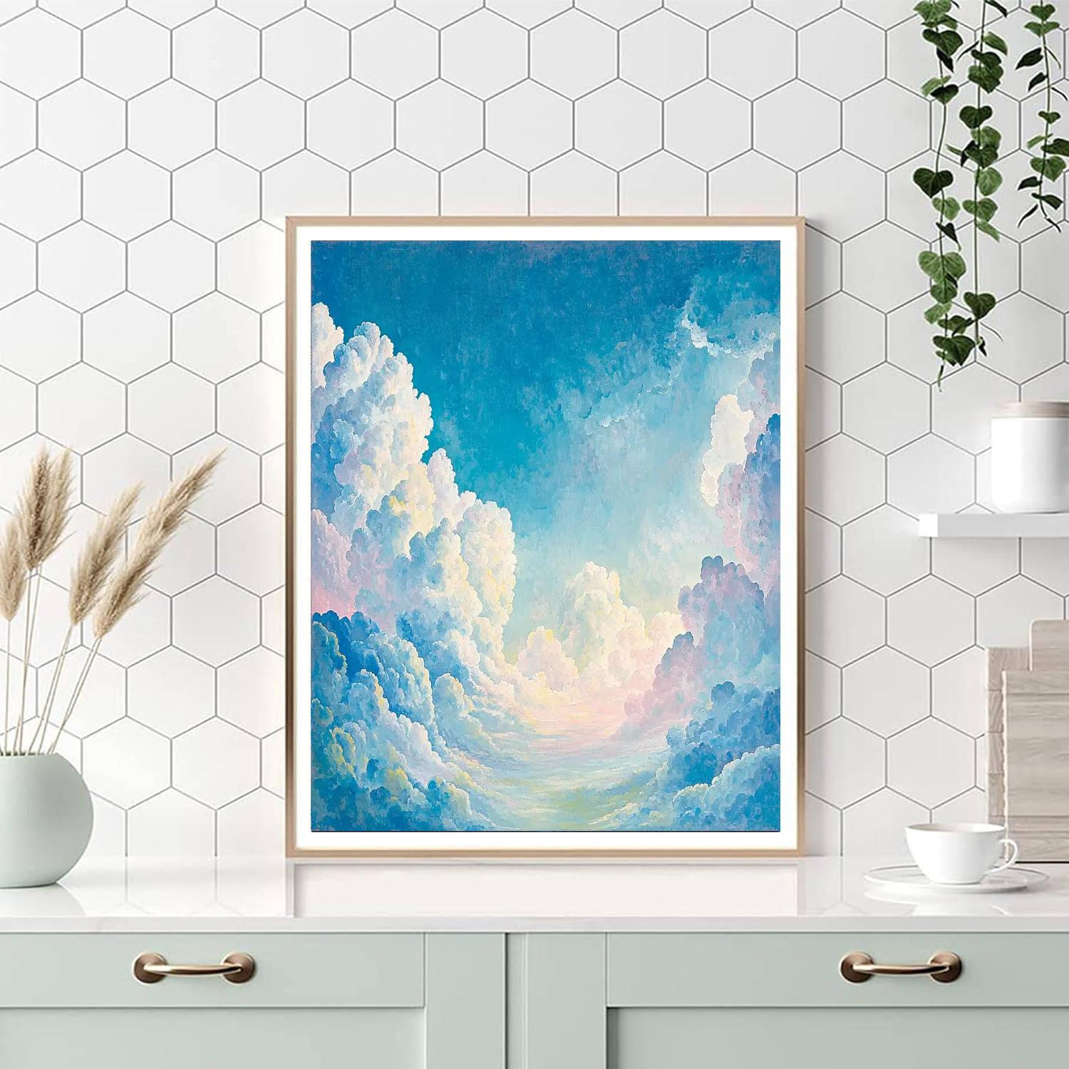 Georges Seurat Inspired Serenade Of Clouds  Number Painting