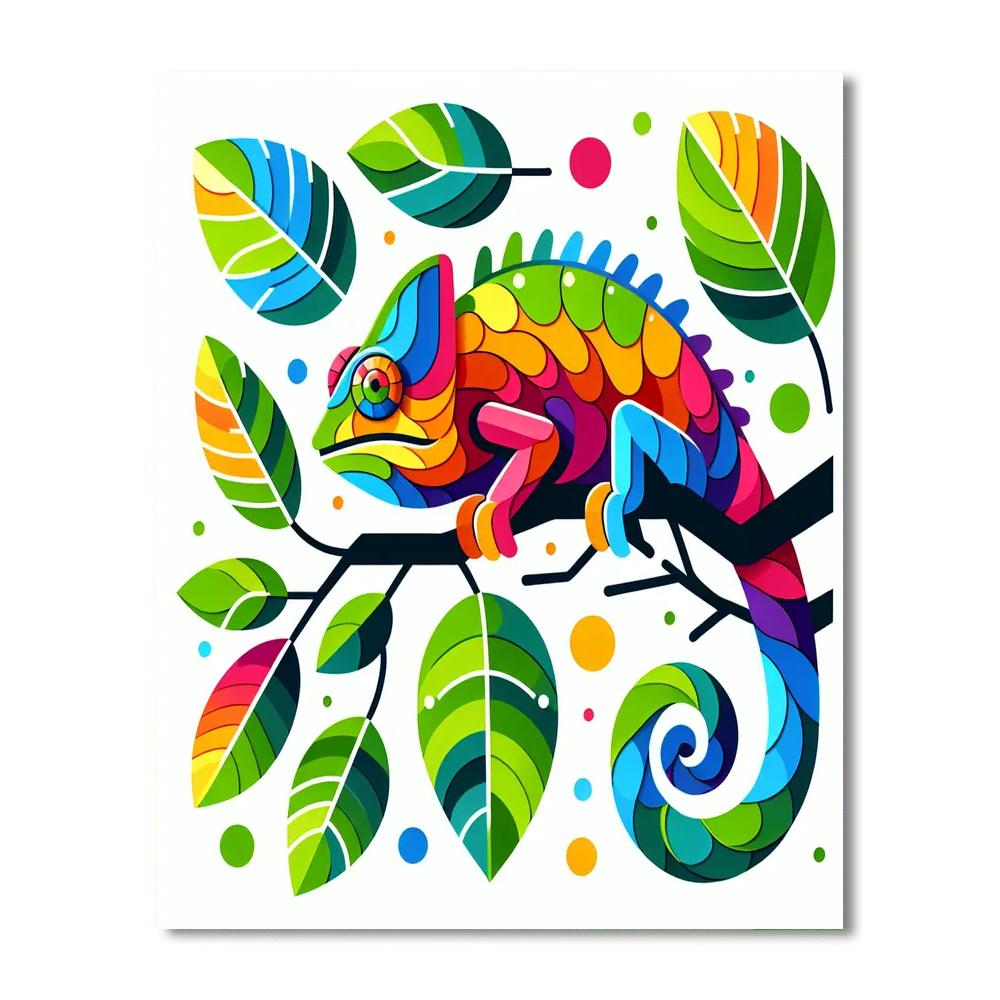Rainbow Chameleon Discovery Painting Number Kit