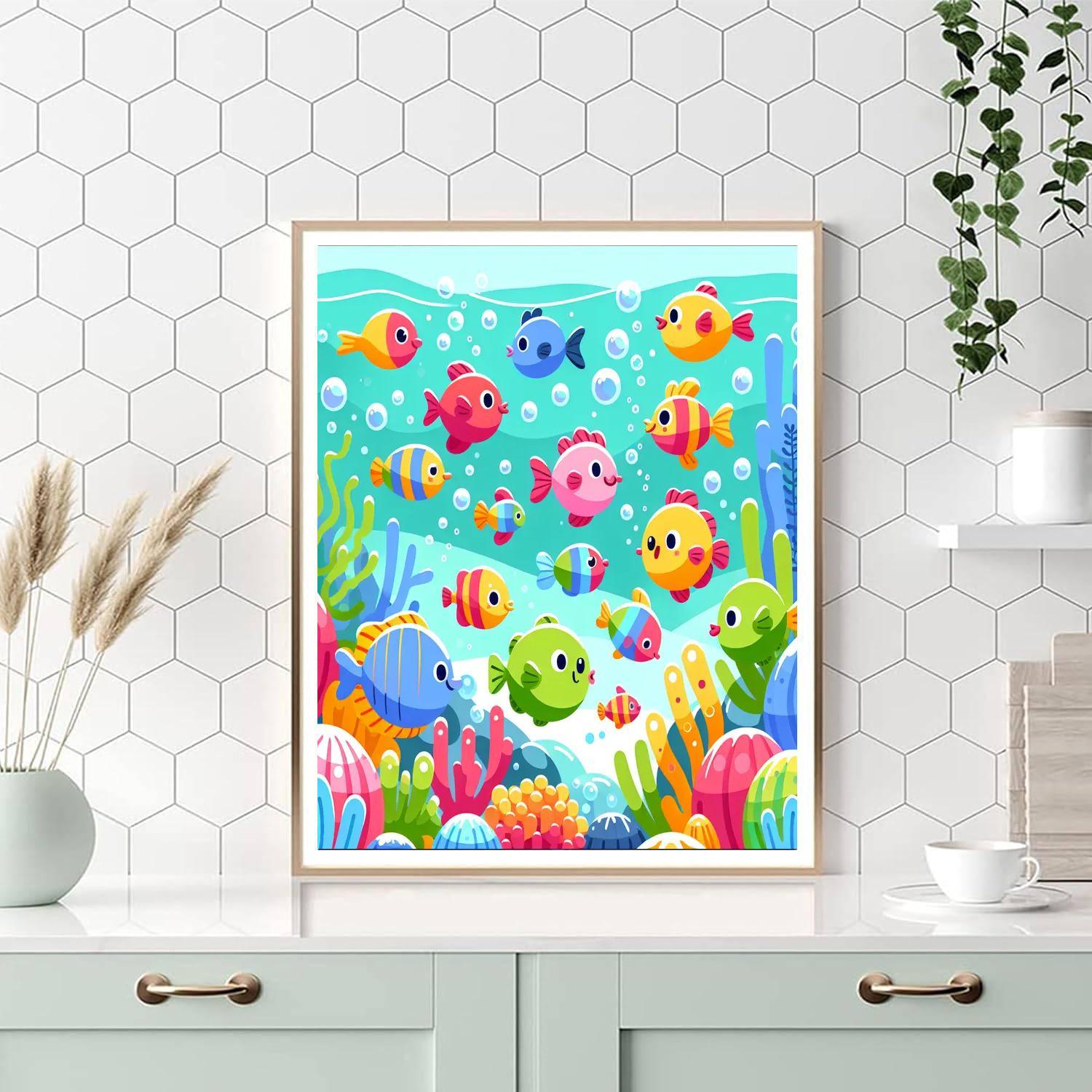 Rainbow Underwater World Numbered Painting Kits