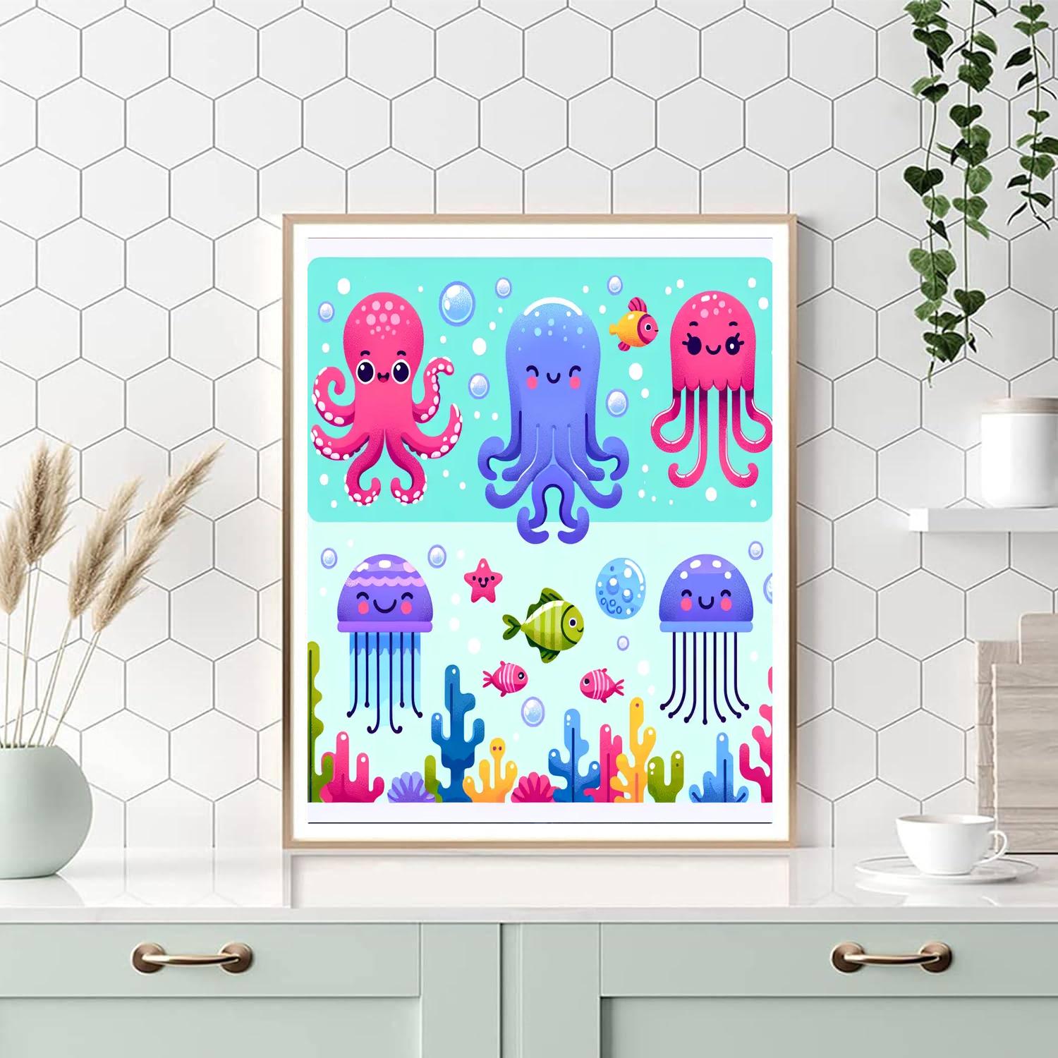 Quirky Ocean Critters Painting By Numbers Kit