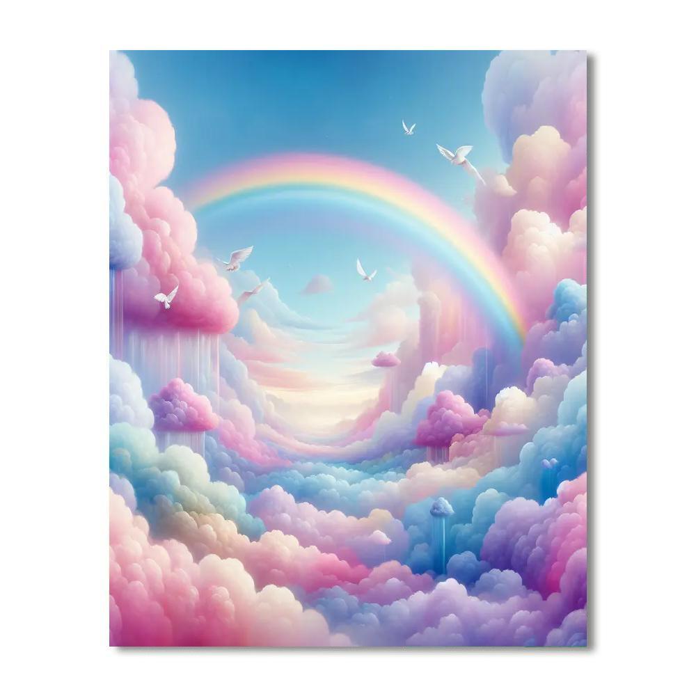 Pastel Rainbow Fantasy Painting Number Kit